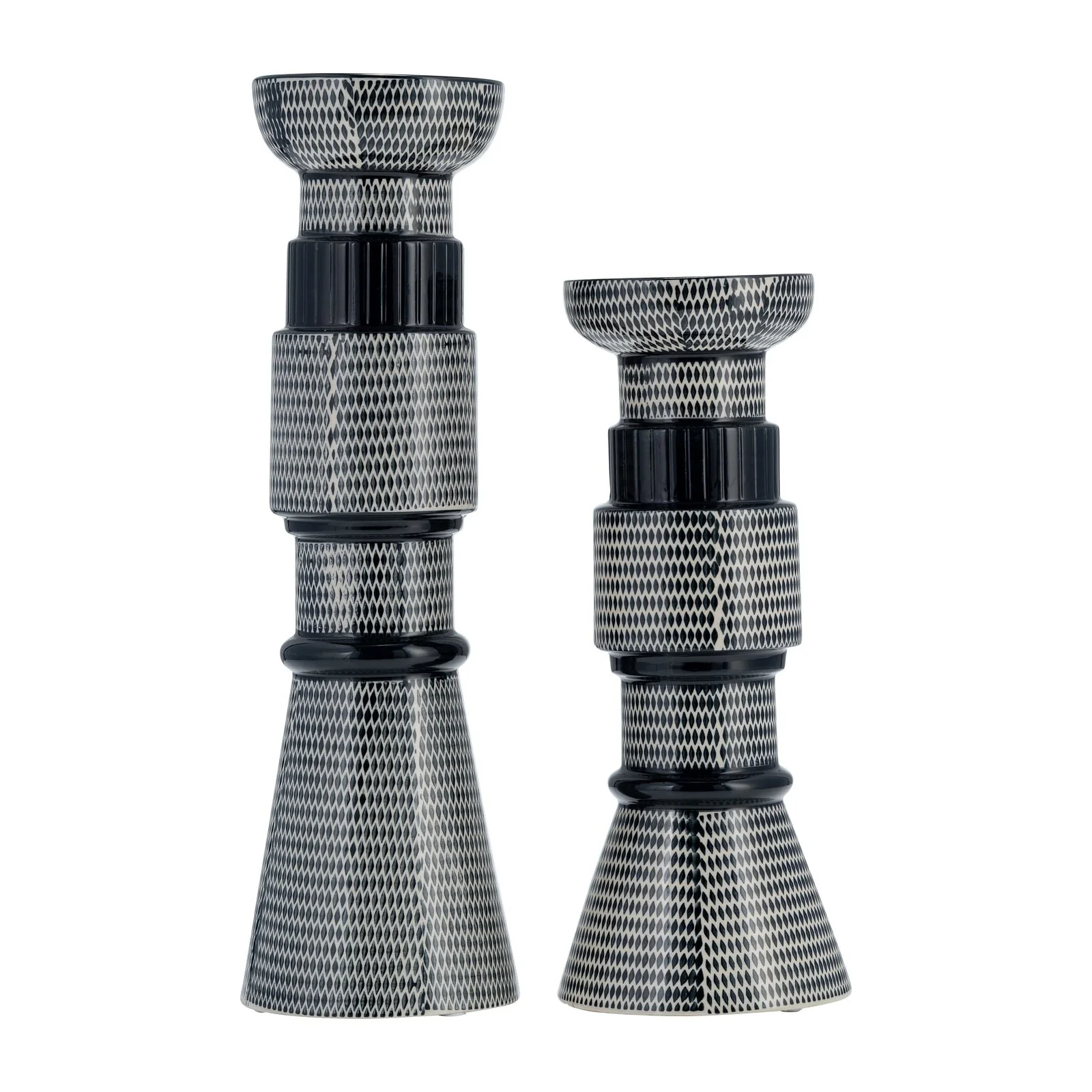 Cer,15"dotted Pillar Candle Holder,nvy Blue/cotton - Image 6