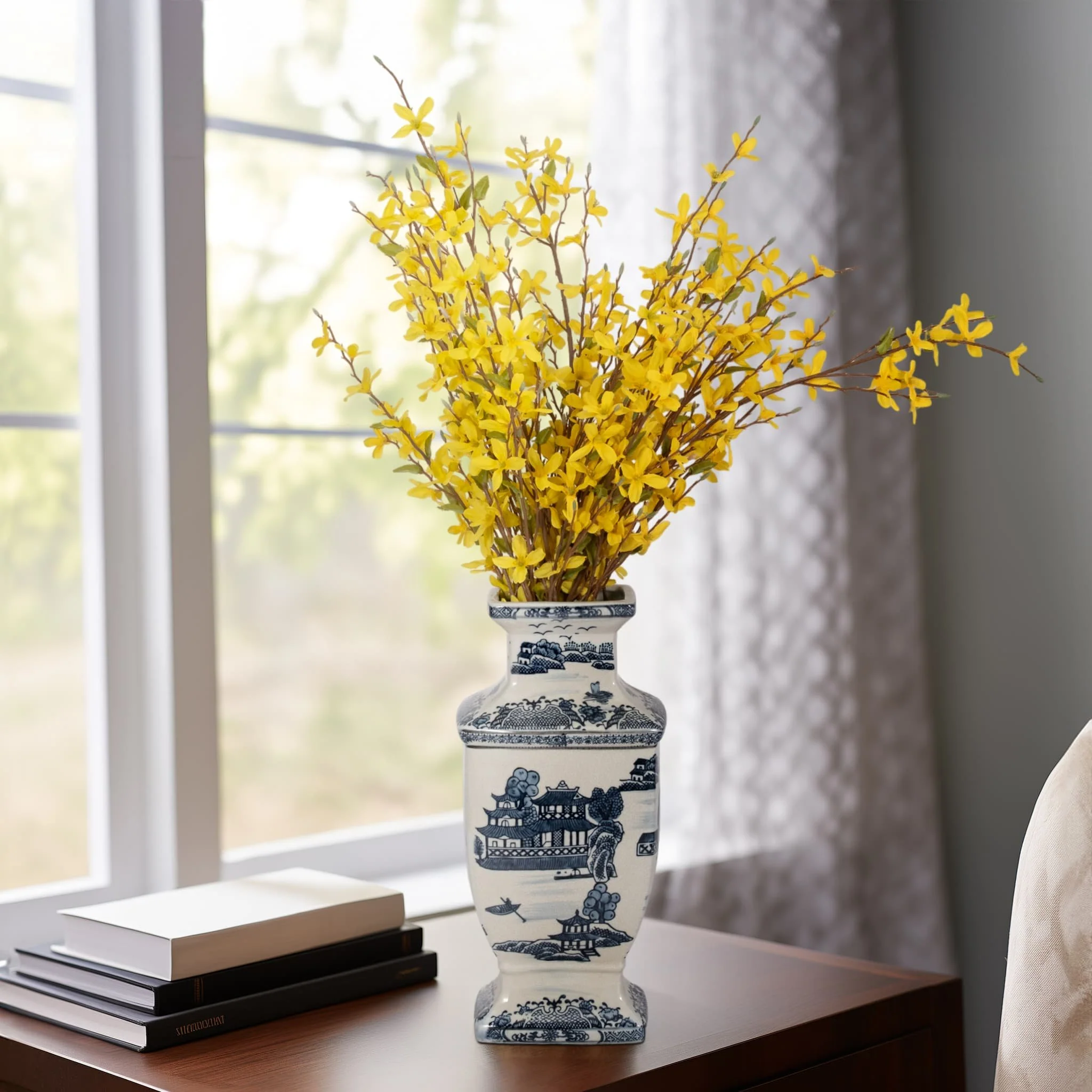 Cer, 15"h Chinoiserie Vase, Blue - Image 10