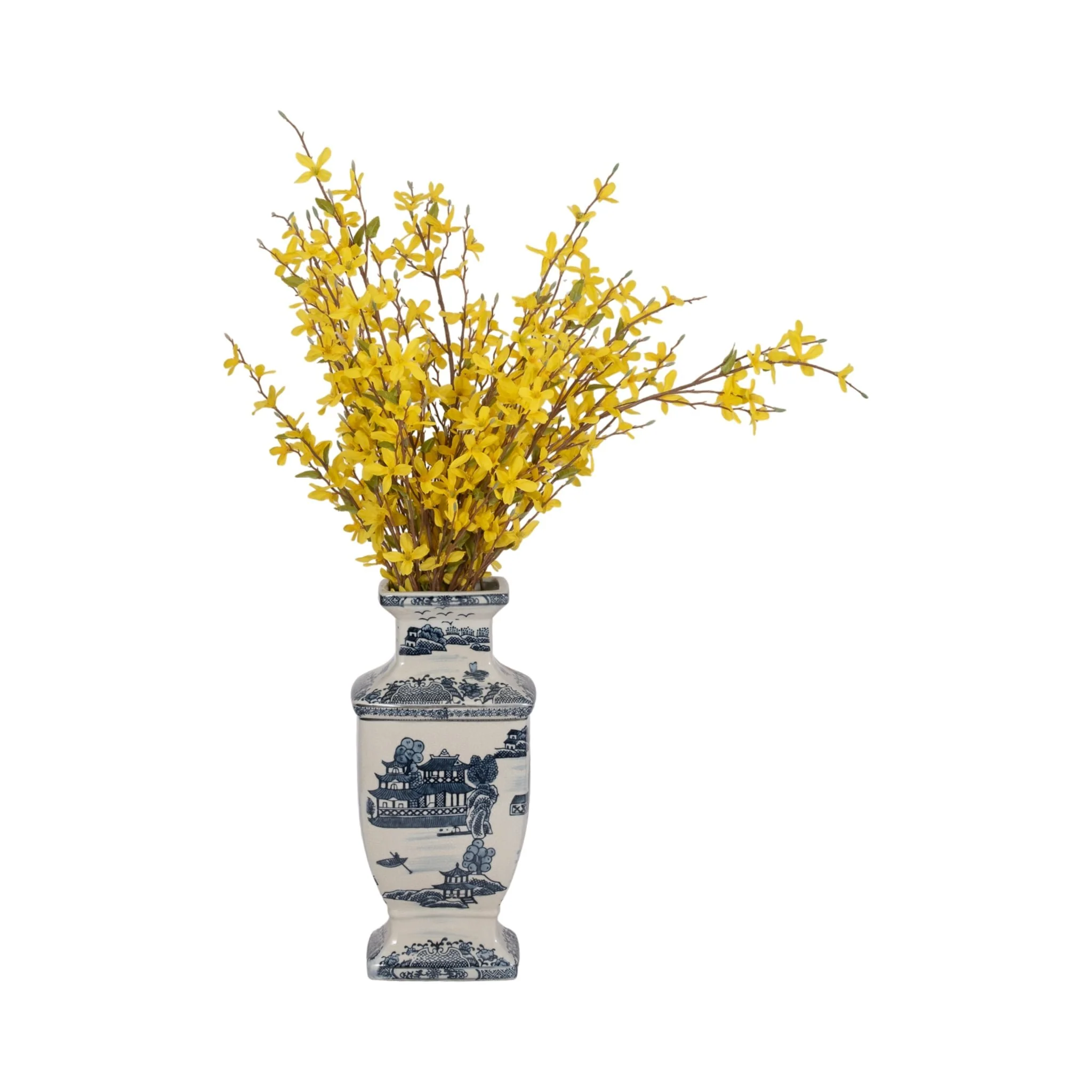 Cer, 15"h Chinoiserie Vase, Blue - Image 2