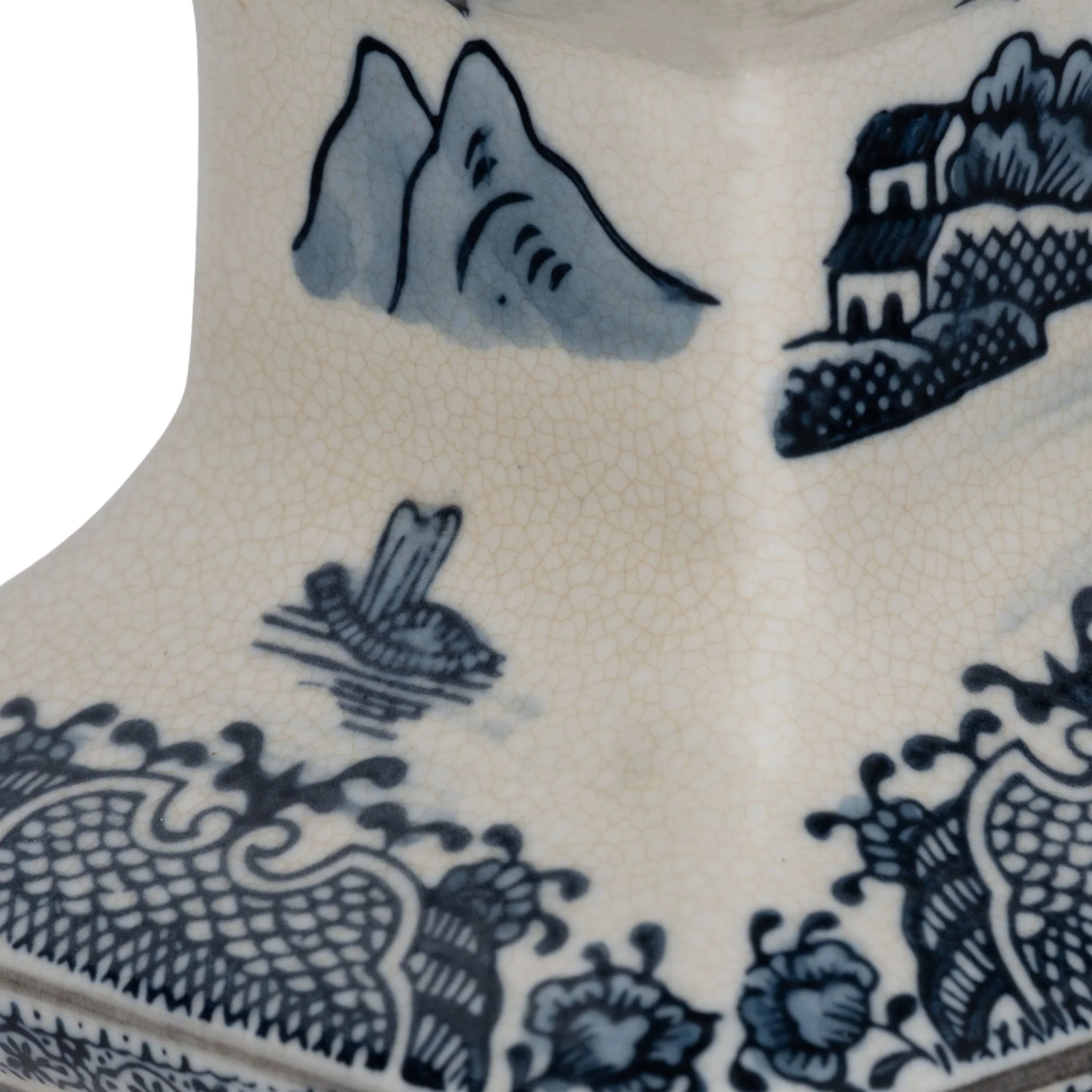 Cer, 15"h Chinoiserie Vase, Blue - Image 5
