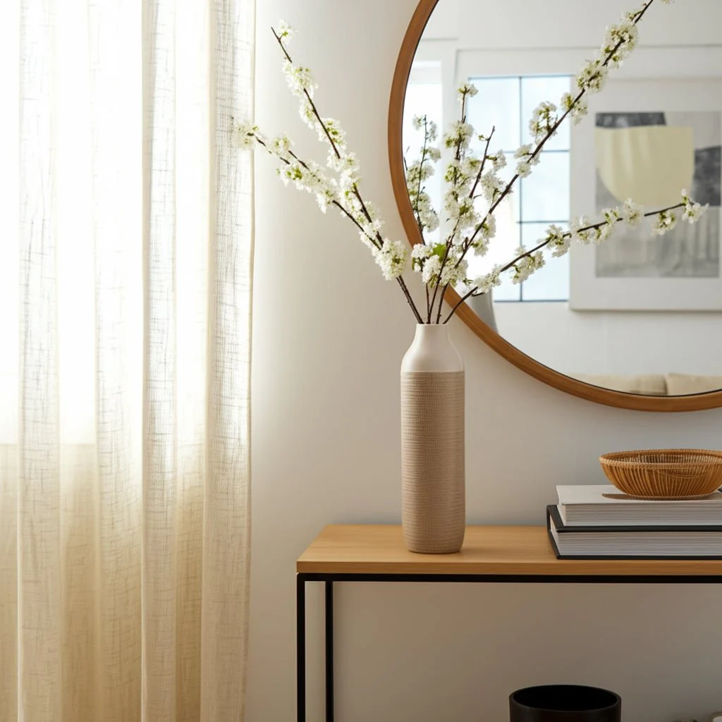 Cer, 16" 2-tone Vase, White/tan - Image 8