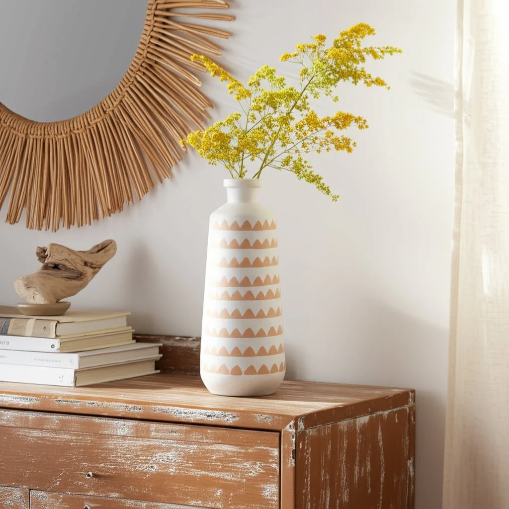 Cer, 16" Aztec Vase, Ivory - Image 9