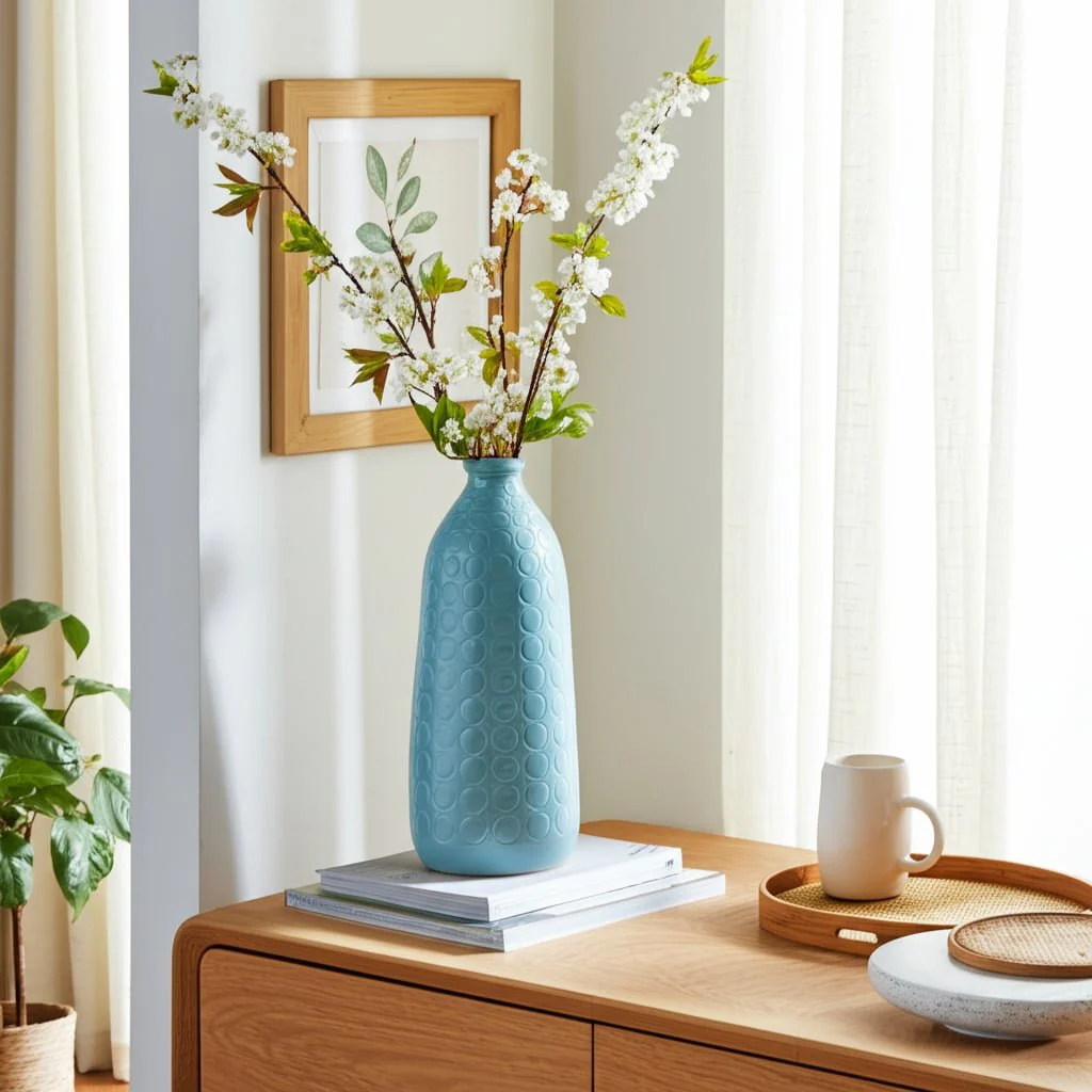 Cer, 16" Circles Vase, Aqua Haze - Image 10