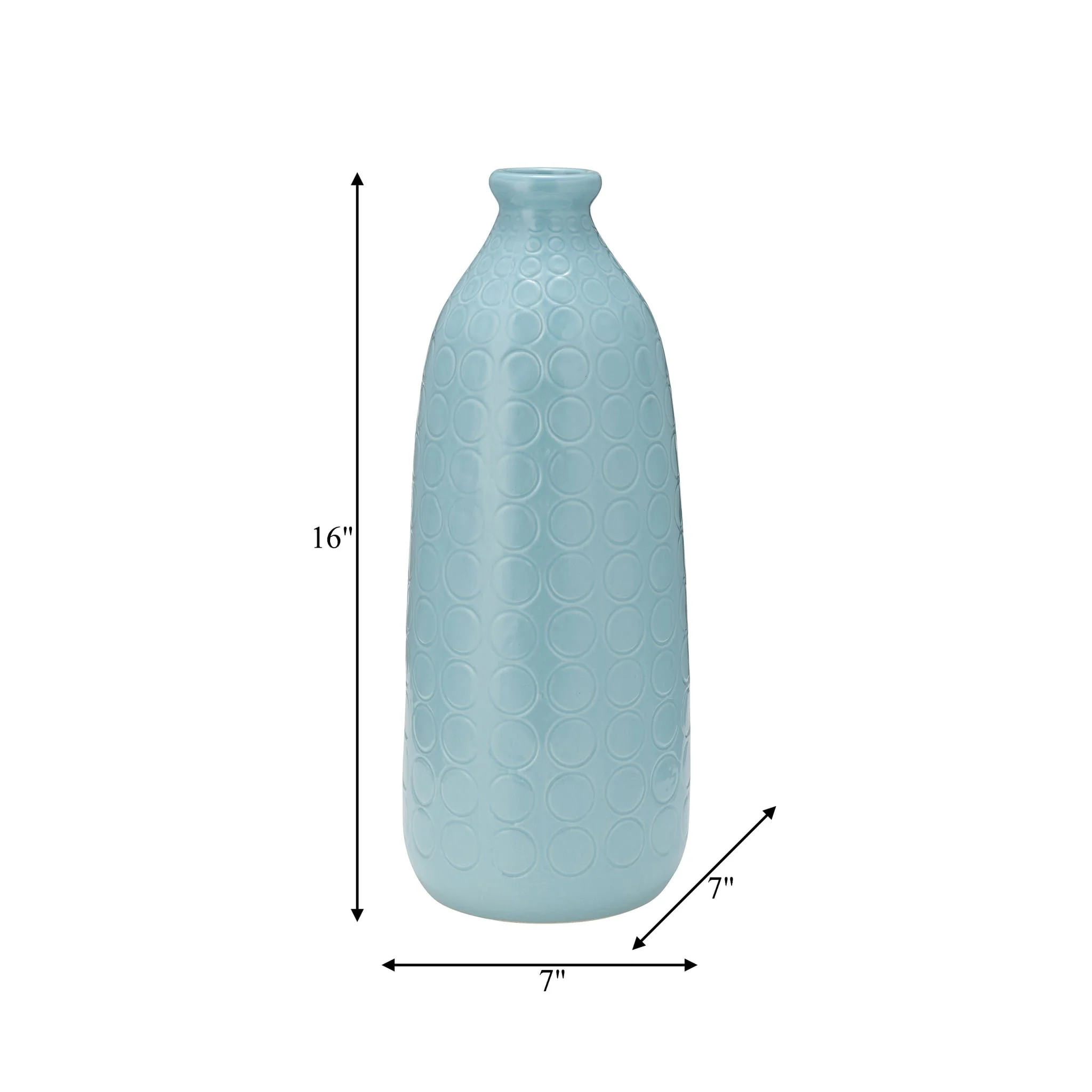 Cer, 16" Circles Vase, Aqua Haze - Image 6
