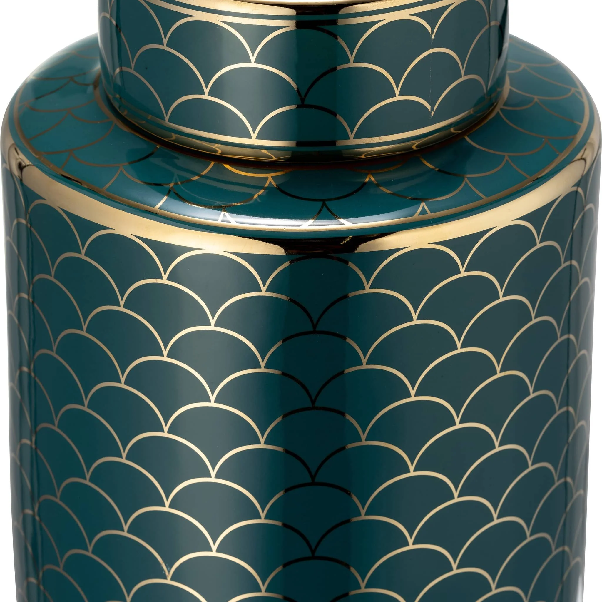 Cer, 16" Crackle Jar W/ Lid, Gold - Image 3