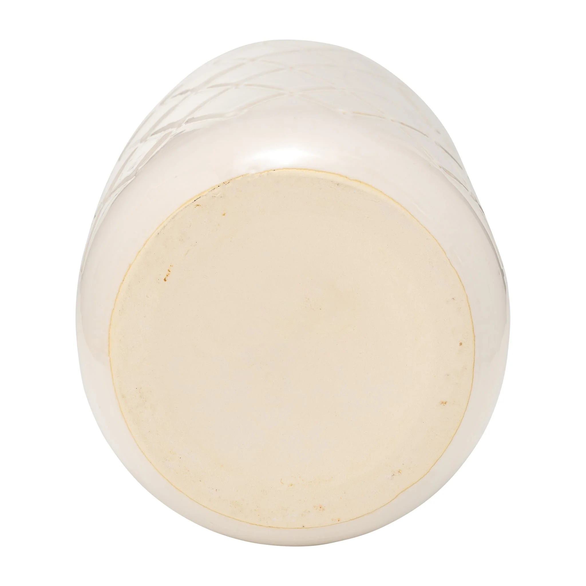 Cer, 16" Plaid Textured Vase, Beige - Image 5