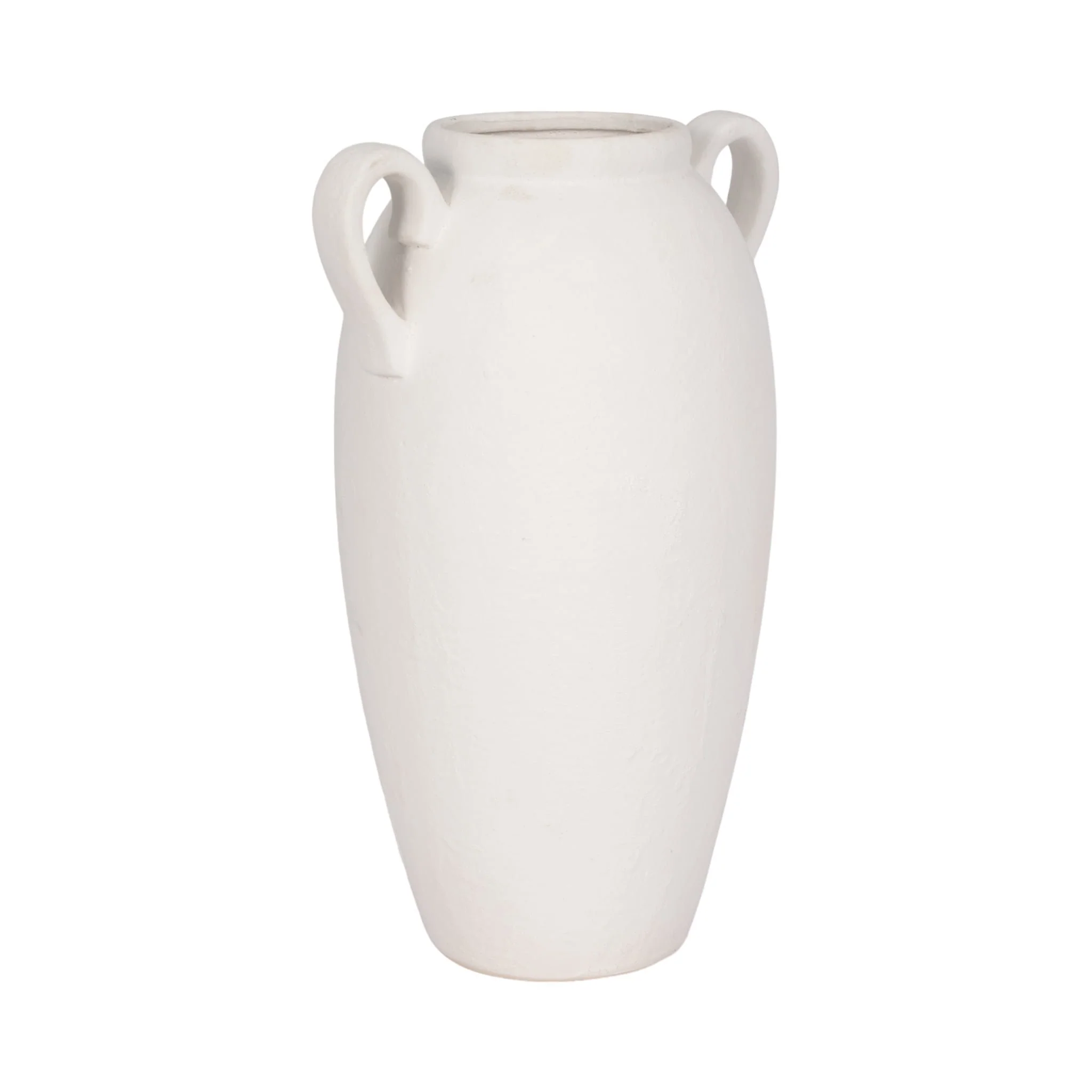 Cer, 16" Textured Jug W/ Handles, White - Image 3