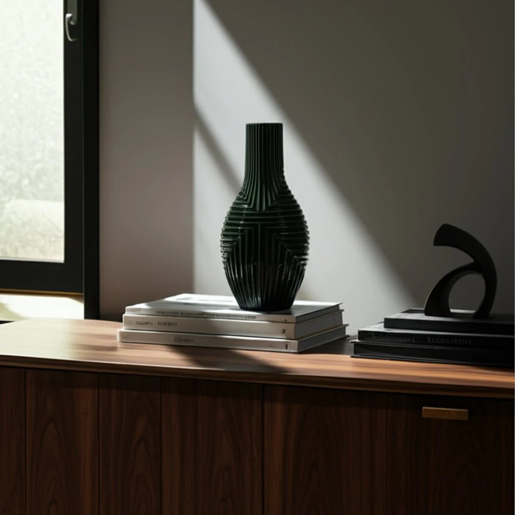 Cer, 16" Tribal Vase, Forest Green - Image 13
