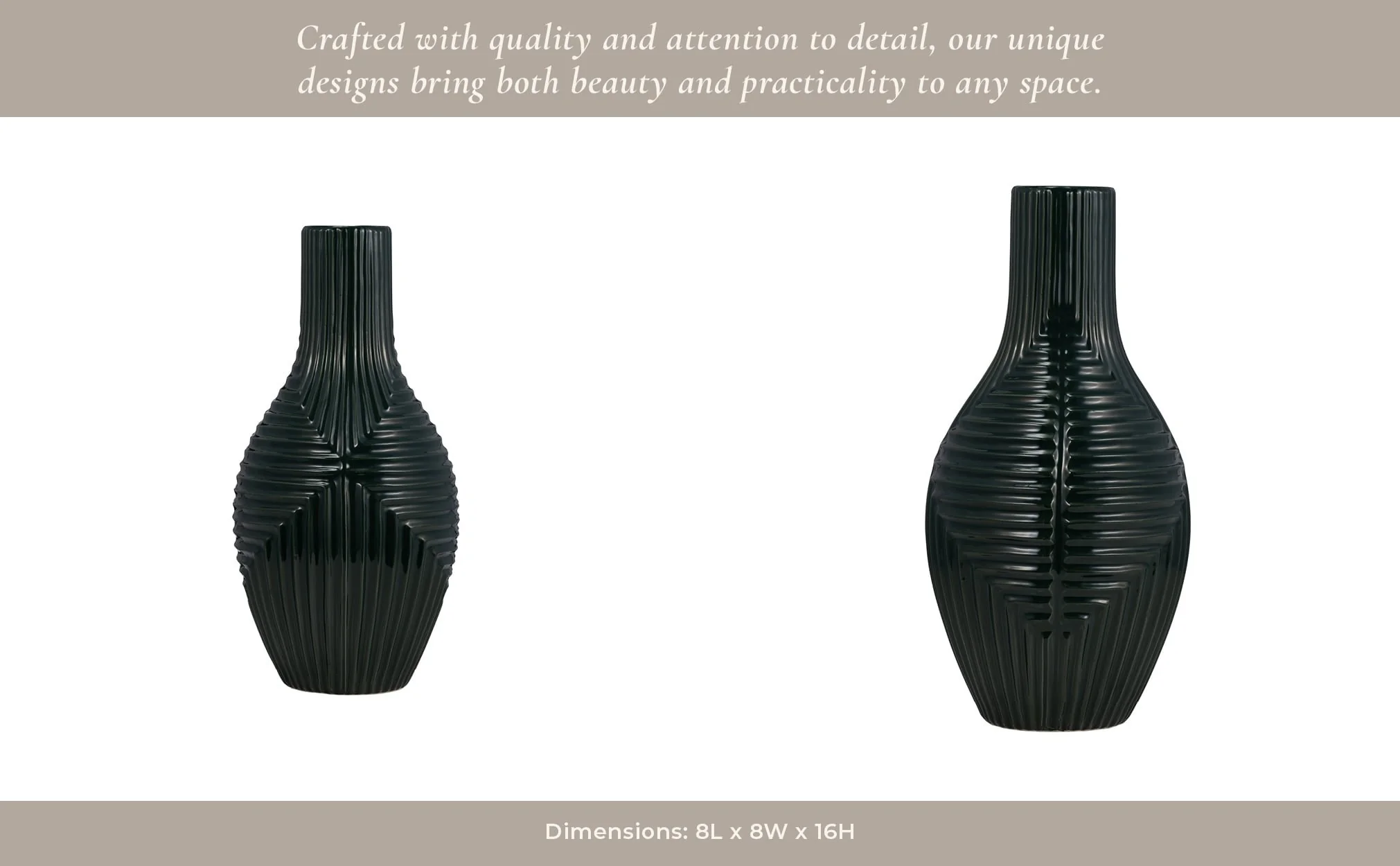 Cer, 16" Tribal Vase, Forest Green - Image 14