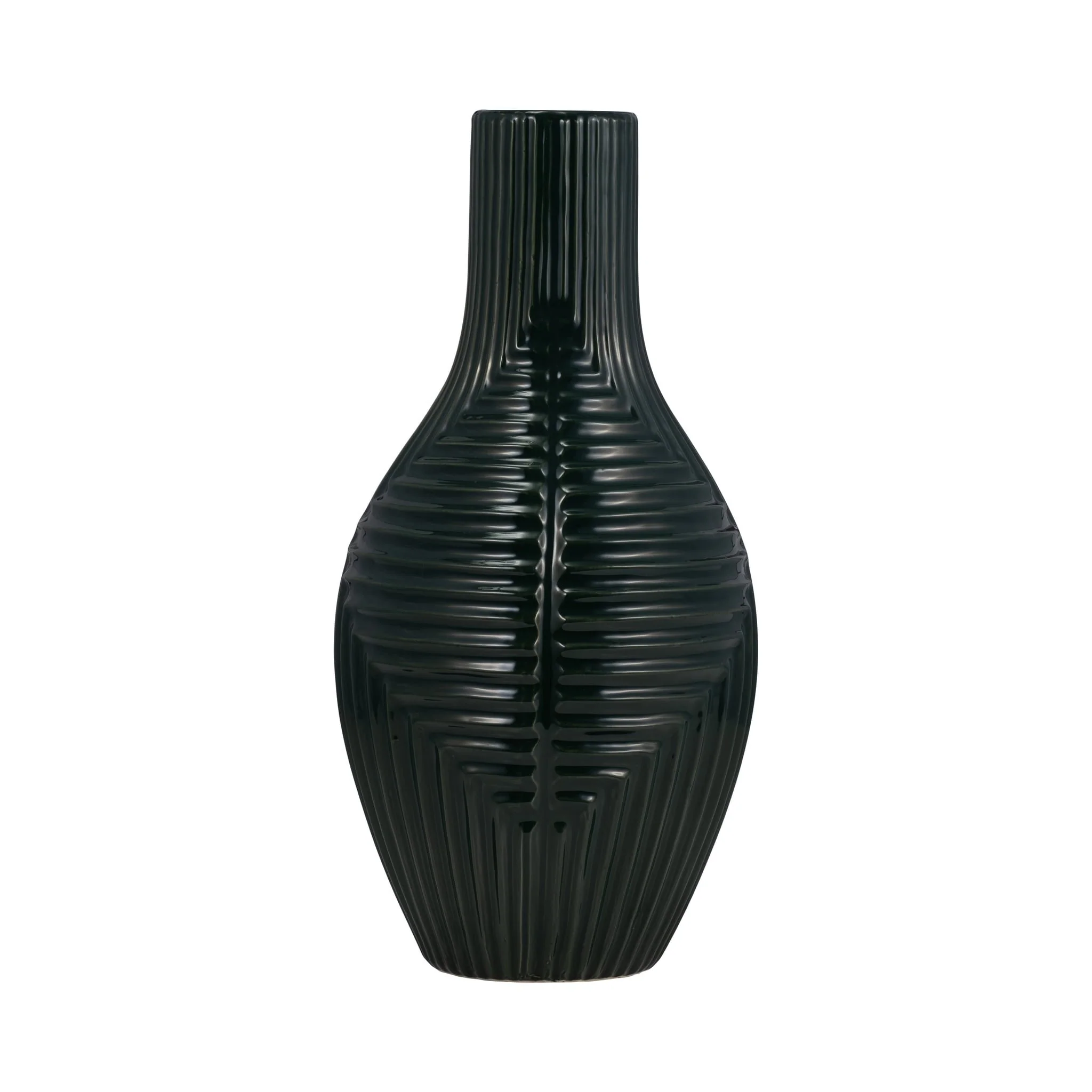 Cer, 16" Tribal Vase, Forest Green - Image 3