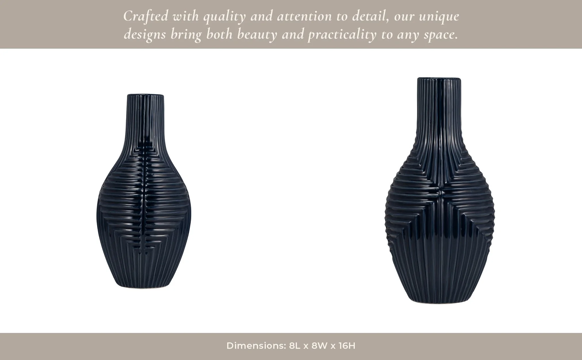 Cer, 16" Tribal Vase, Navy Blue - Image 14