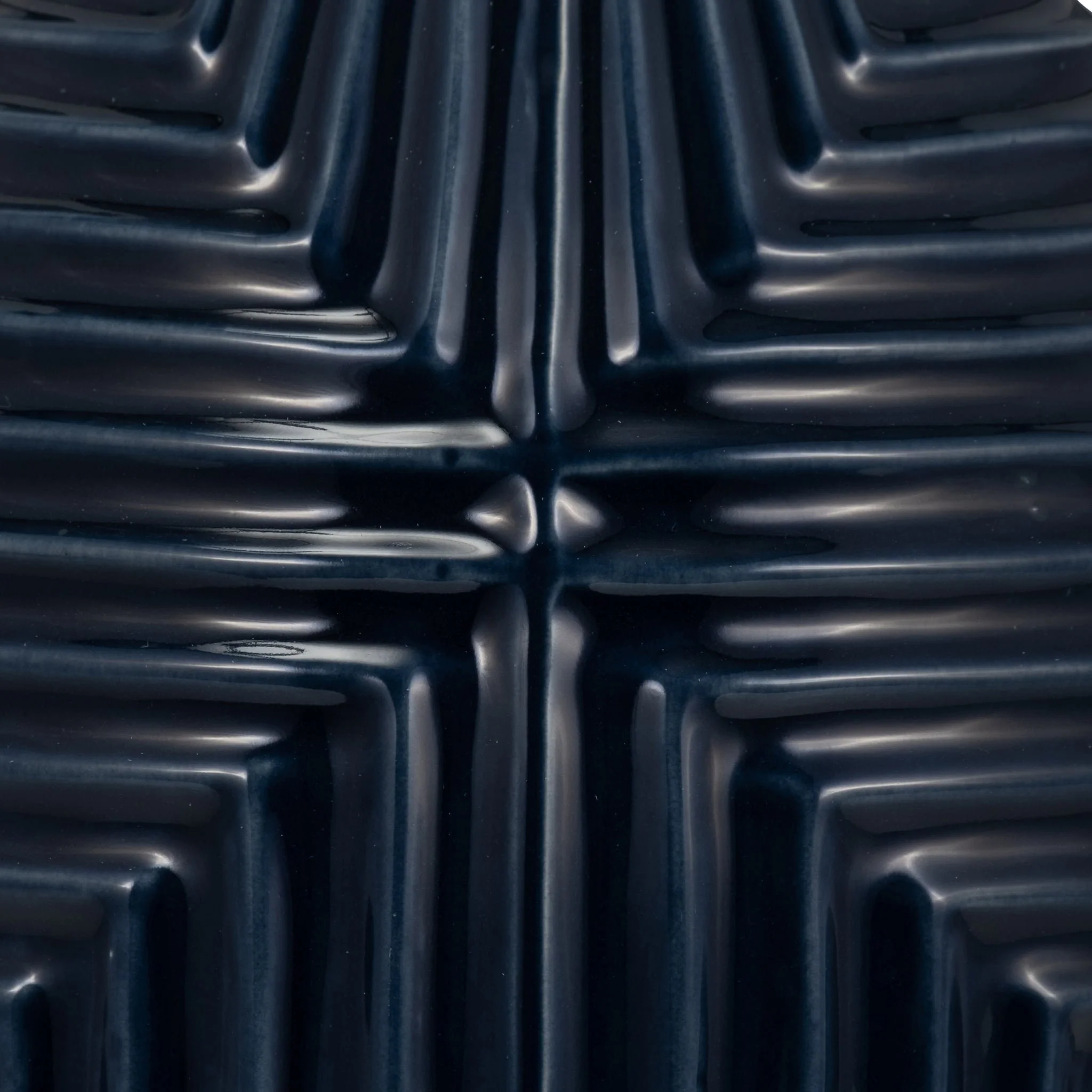 Cer, 16" Tribal Vase, Navy Blue - Image 5