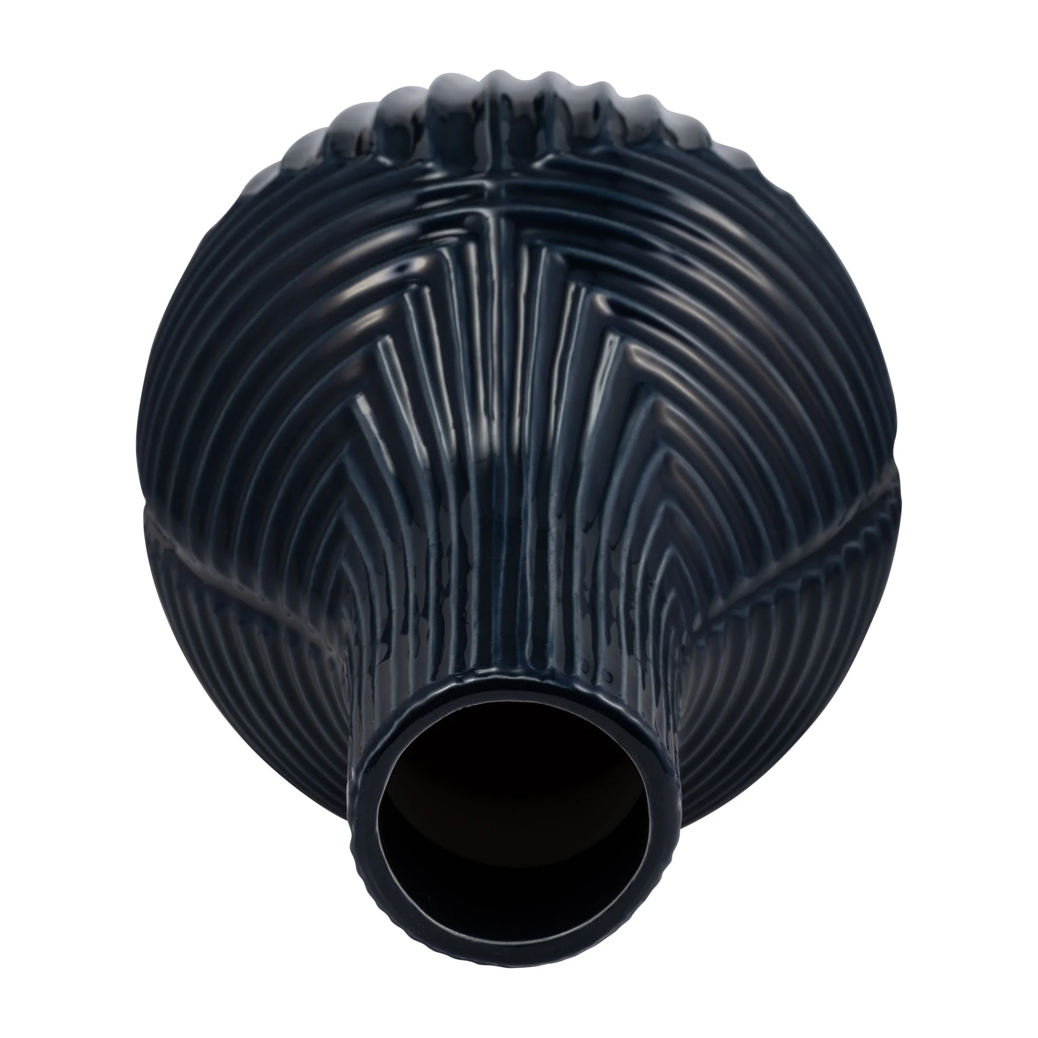Cer, 16" Tribal Vase, Navy Blue - Image 6