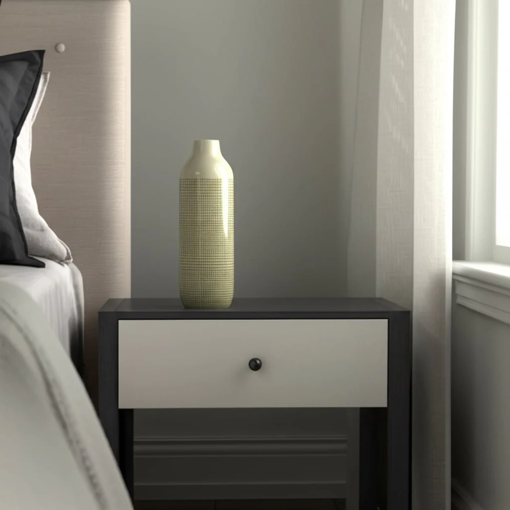 Cer, 16"h 3-tone Vase, Olive Green - Image 4