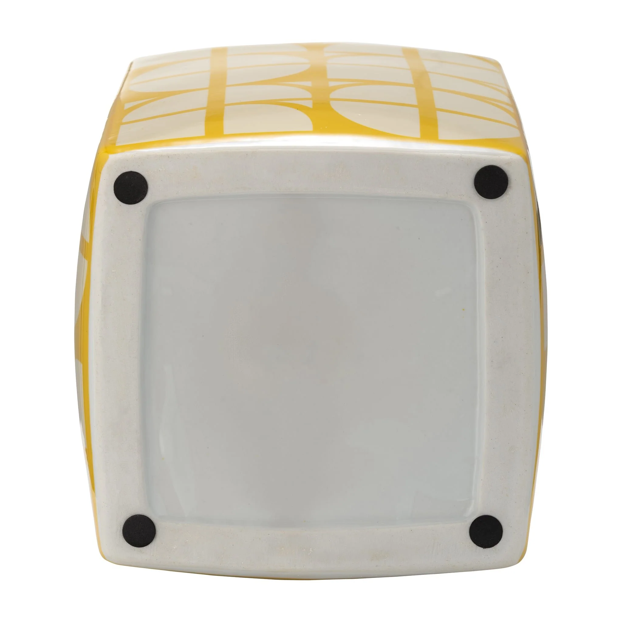 Cer, 16"h Square Jar W/ Lid, Yellow/cotton - Image 4