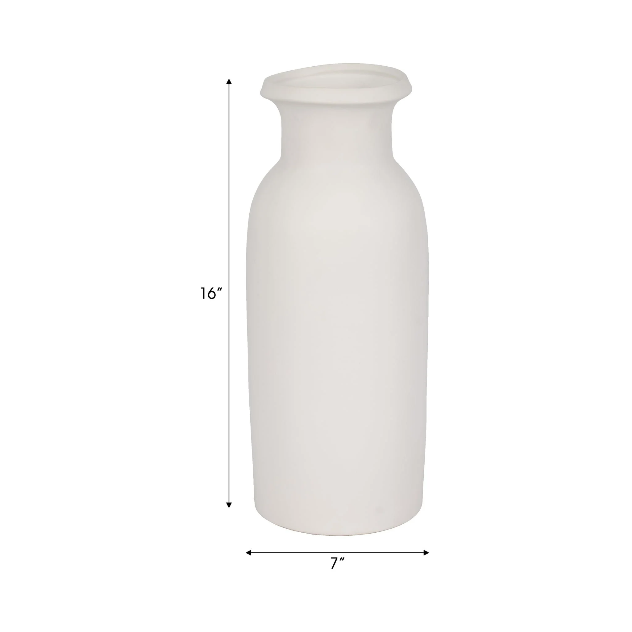 Cer, 16"h Tall Slim Vase, White - Image 7
