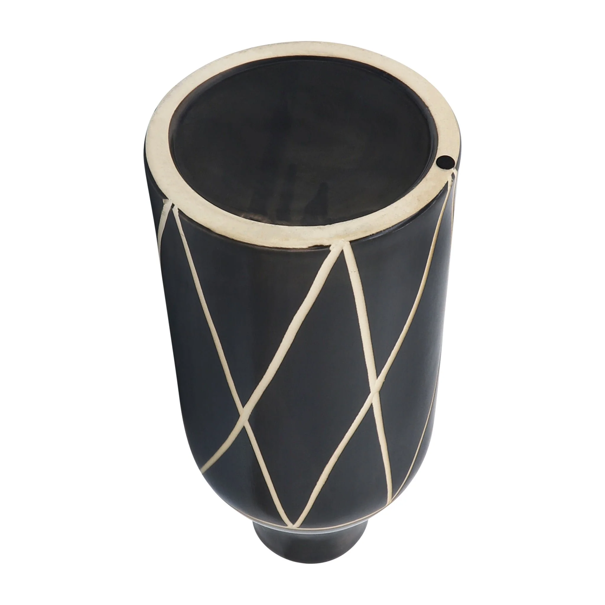 Cer, 16"h Tribal Vase, Black - Image 4