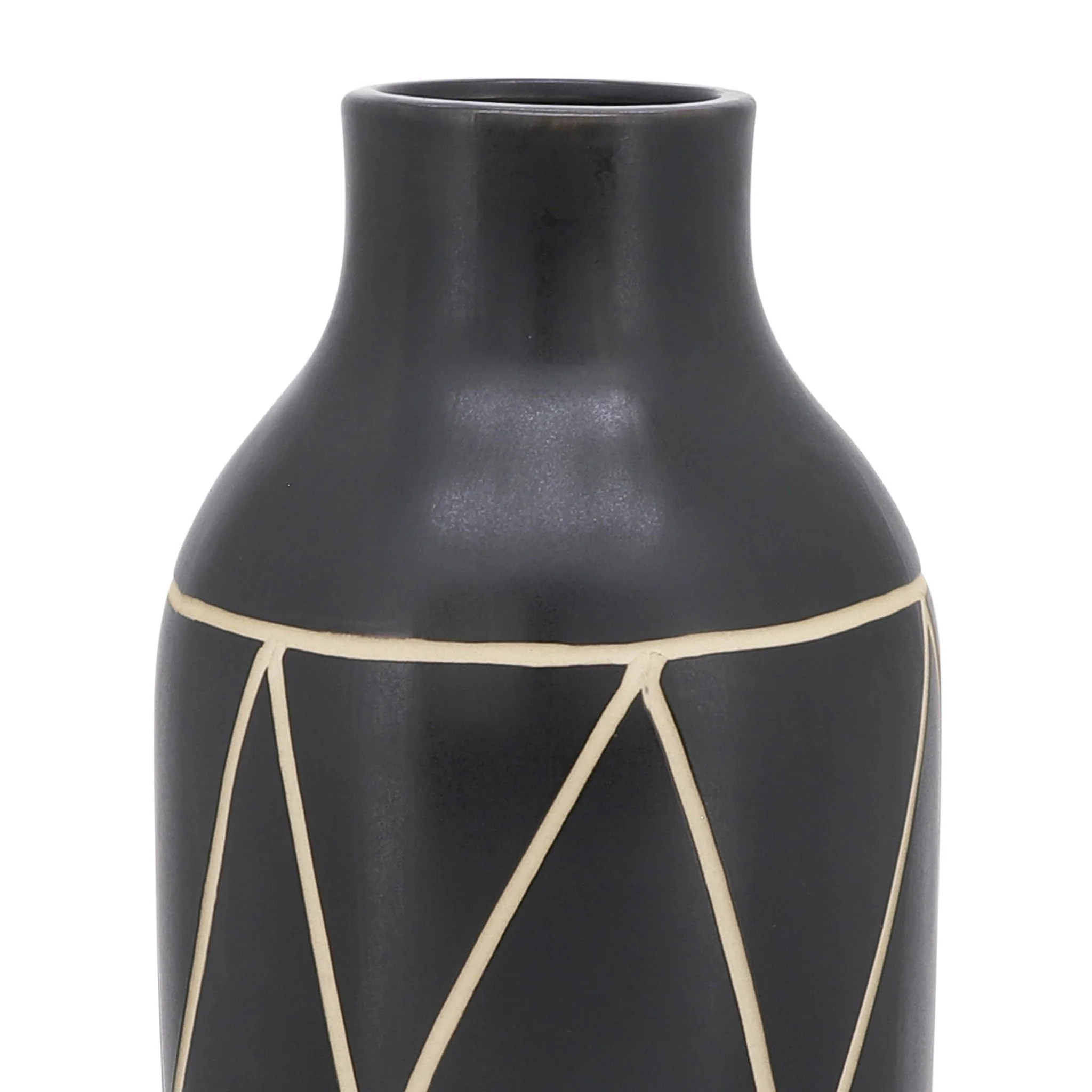Cer, 16"h Tribal Vase, Black - Image 6