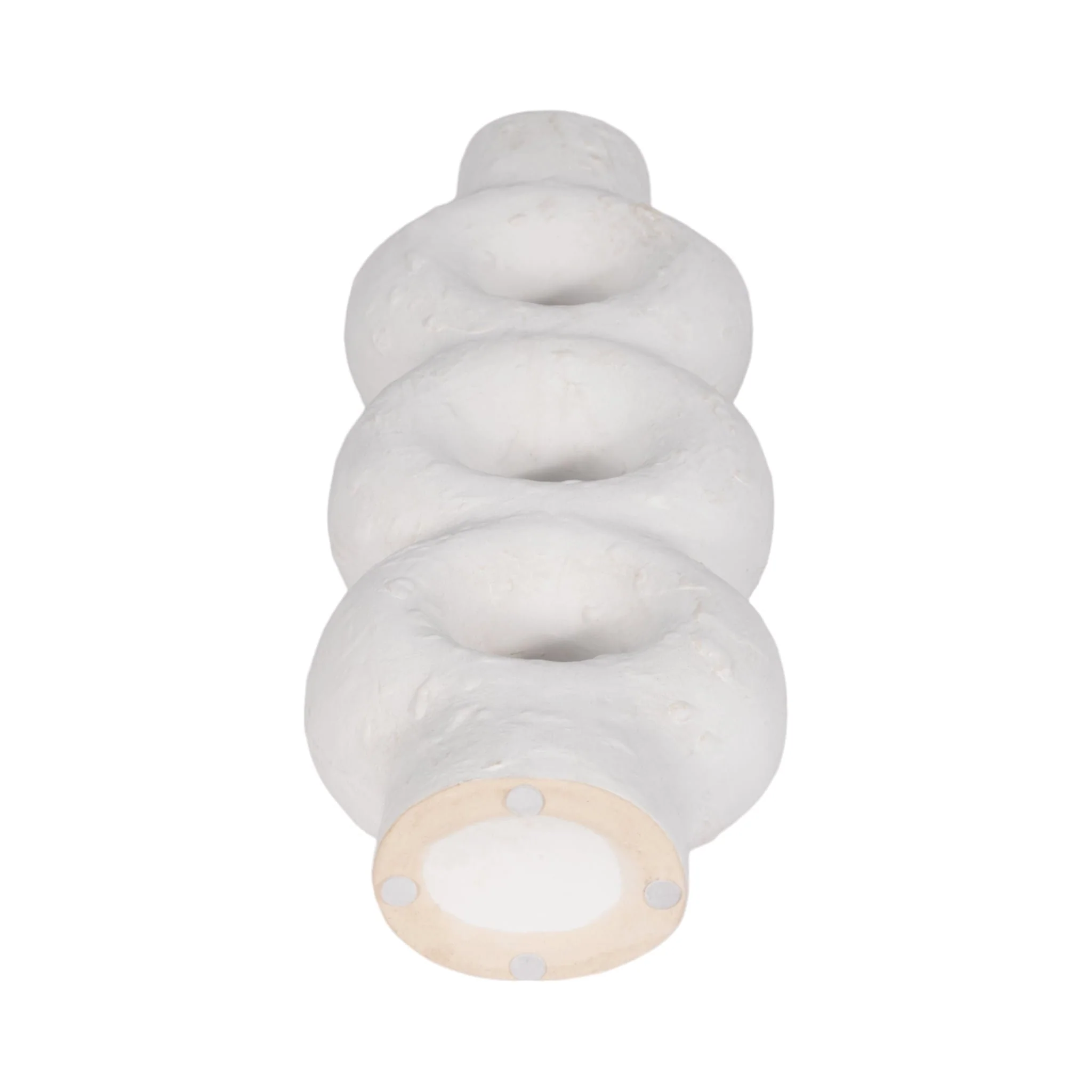 Cer, 17" Textured Stacked Circles Vase, White - Image 7