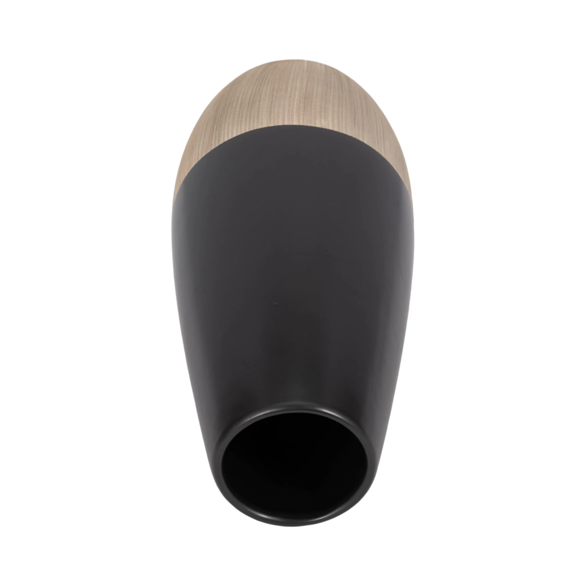 Cer, 17"h 2-tone Vase, Creme/black - Image 5