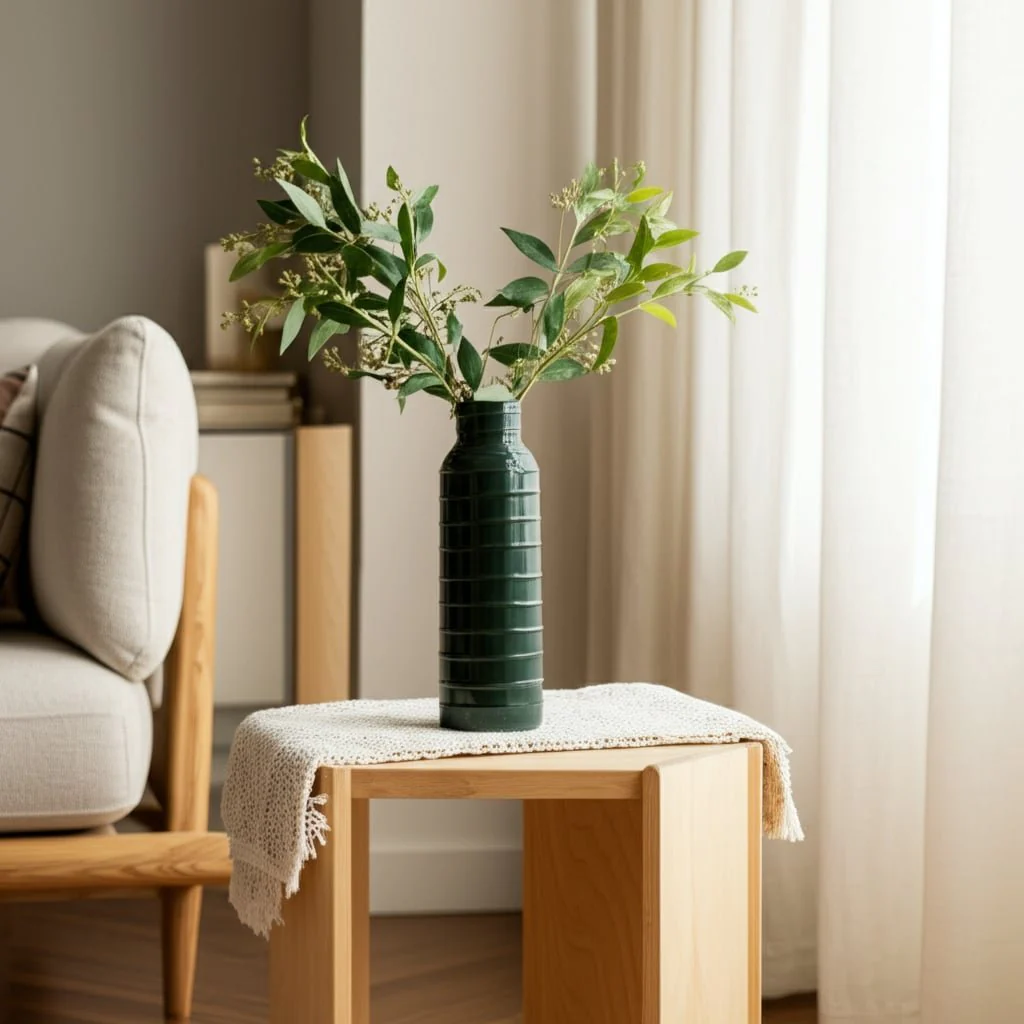 Cer, 17"h Tribal Vase, Forest Green - Image 14