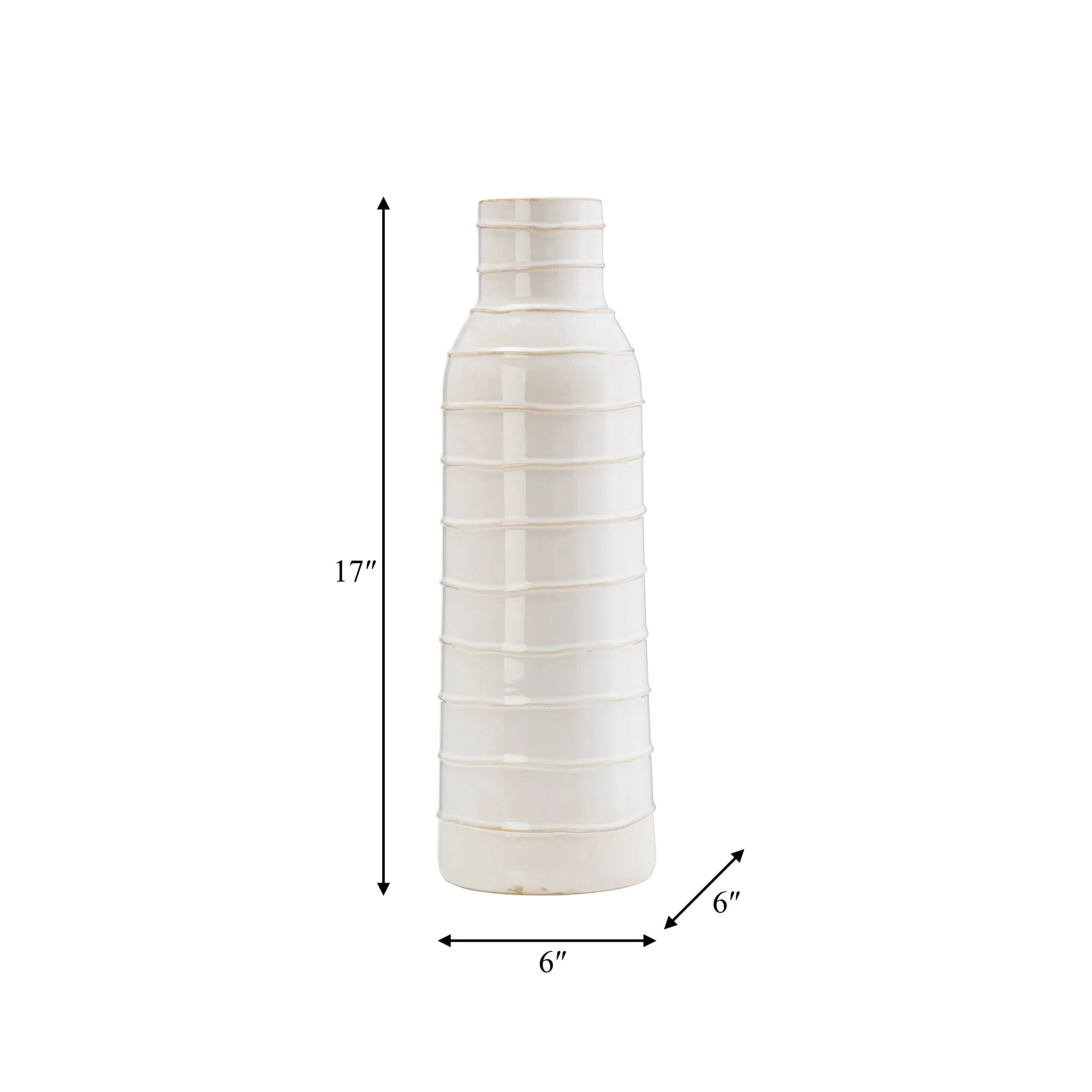 Cer, 17"h Tribal Vase, Ivory - Image 6
