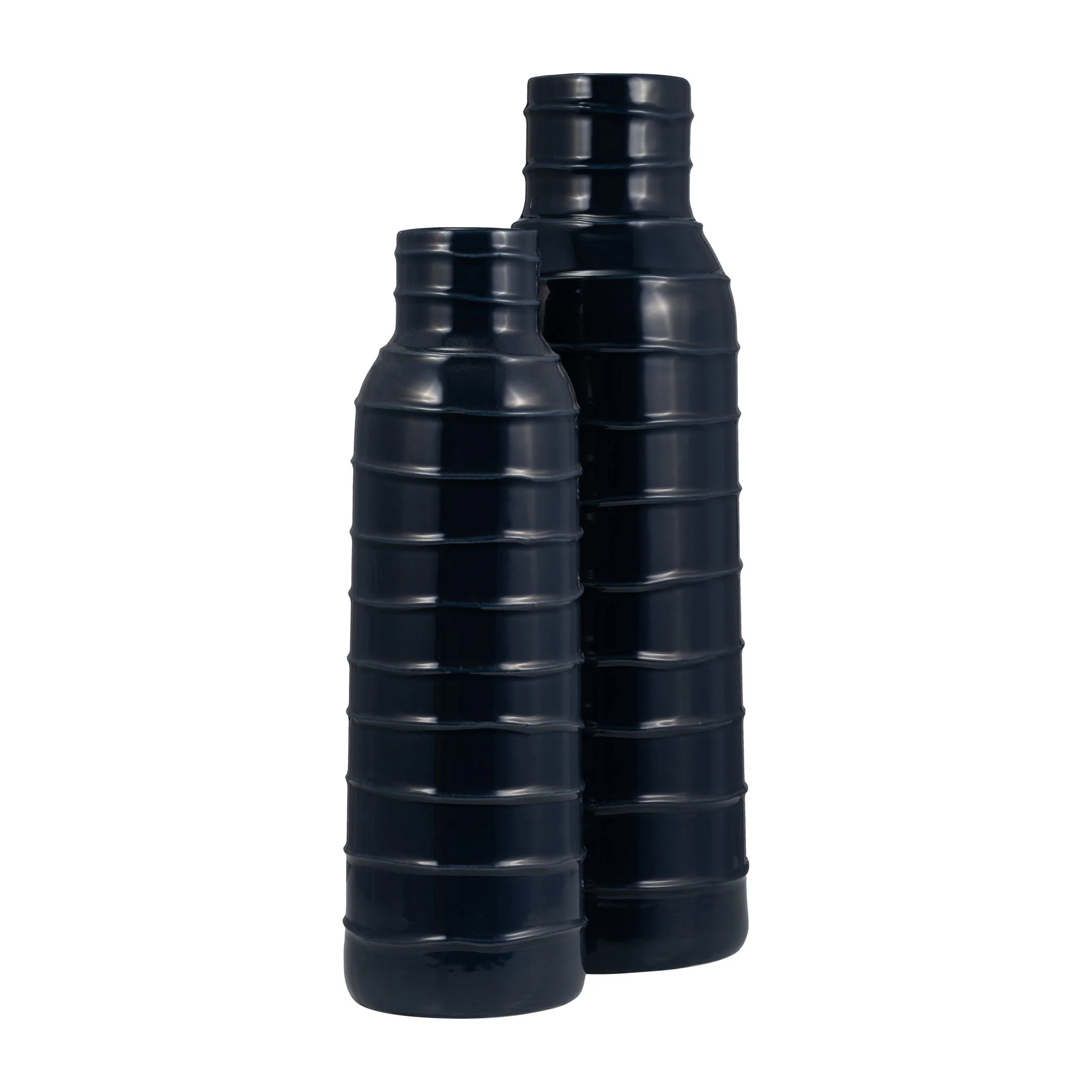 Cer, 17"h Tribal Vase, Navy Blue - Image 7