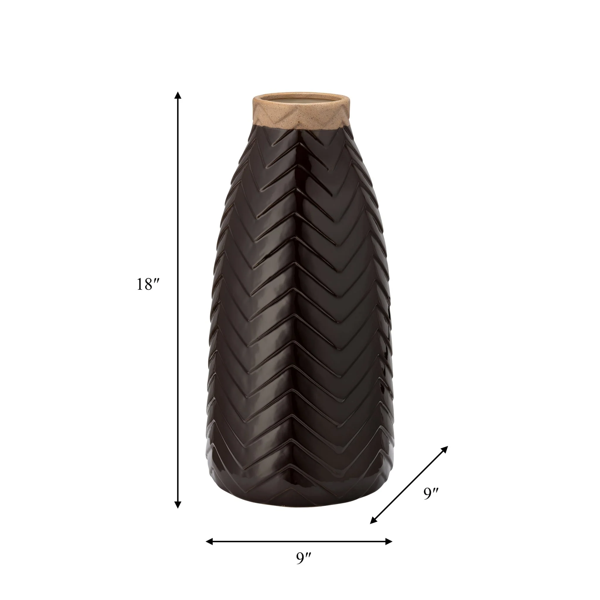 Cer, 18" Chevron Vase, Java - Image 5