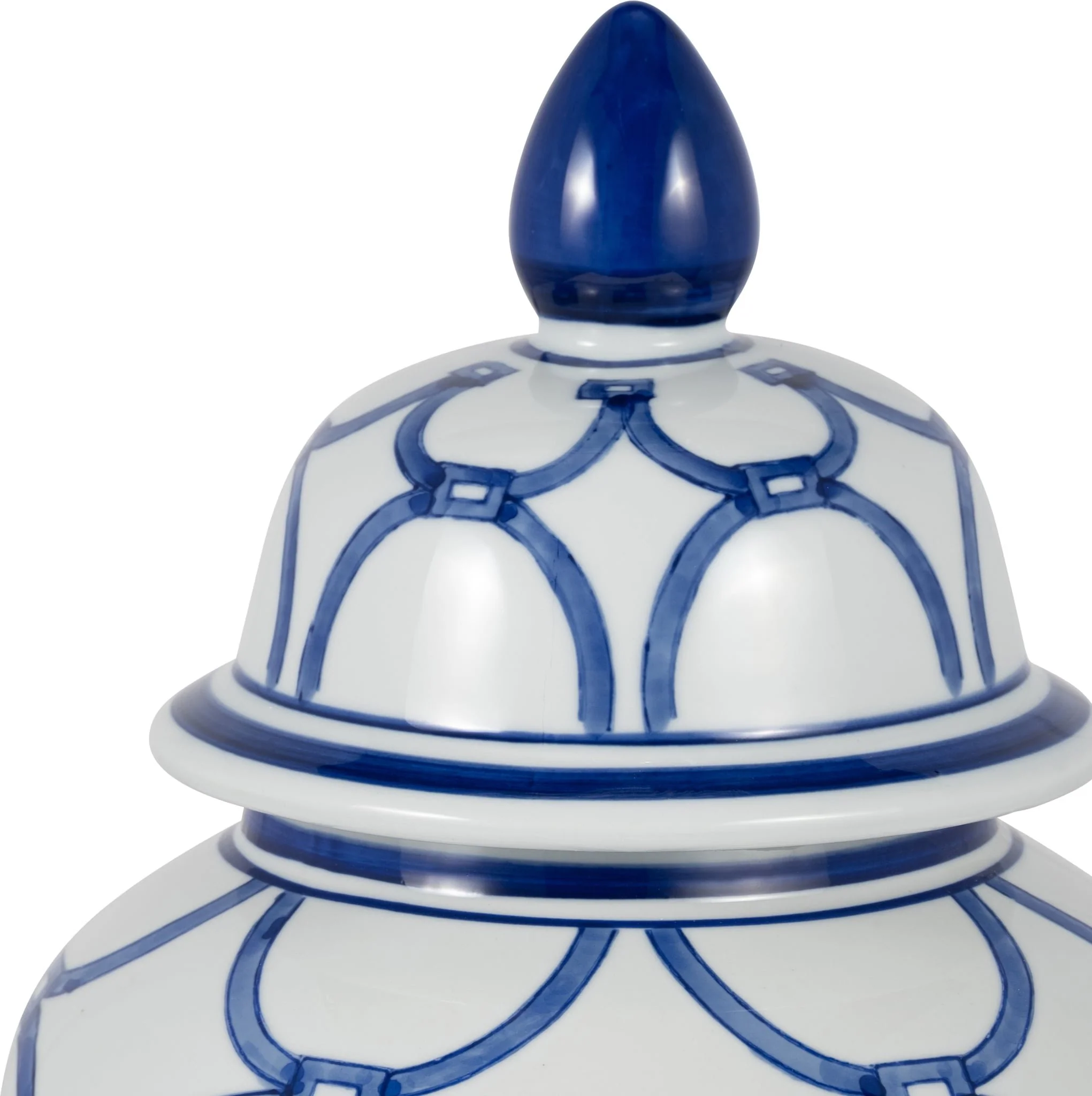 Cer, 18" Links Temple Jar, Blue/white - Image 5