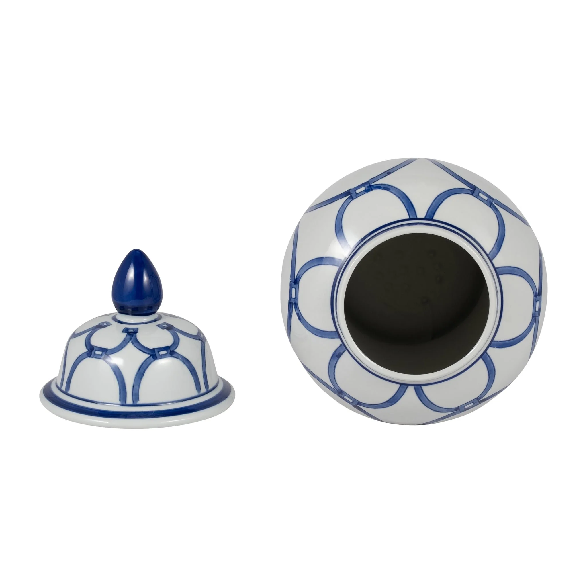 Cer, 18" Links Temple Jar, Blue/white - Image 6