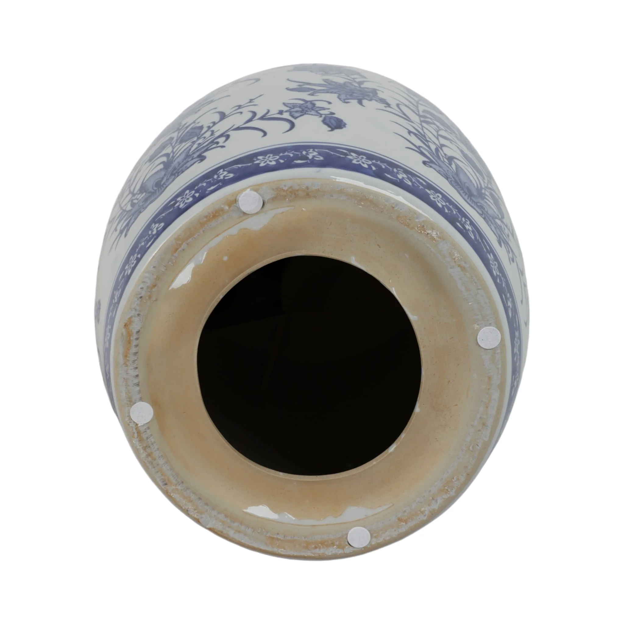 Cer,18" Pinwheel Flower Chinoiserie Stool,blu/wht - Image 7