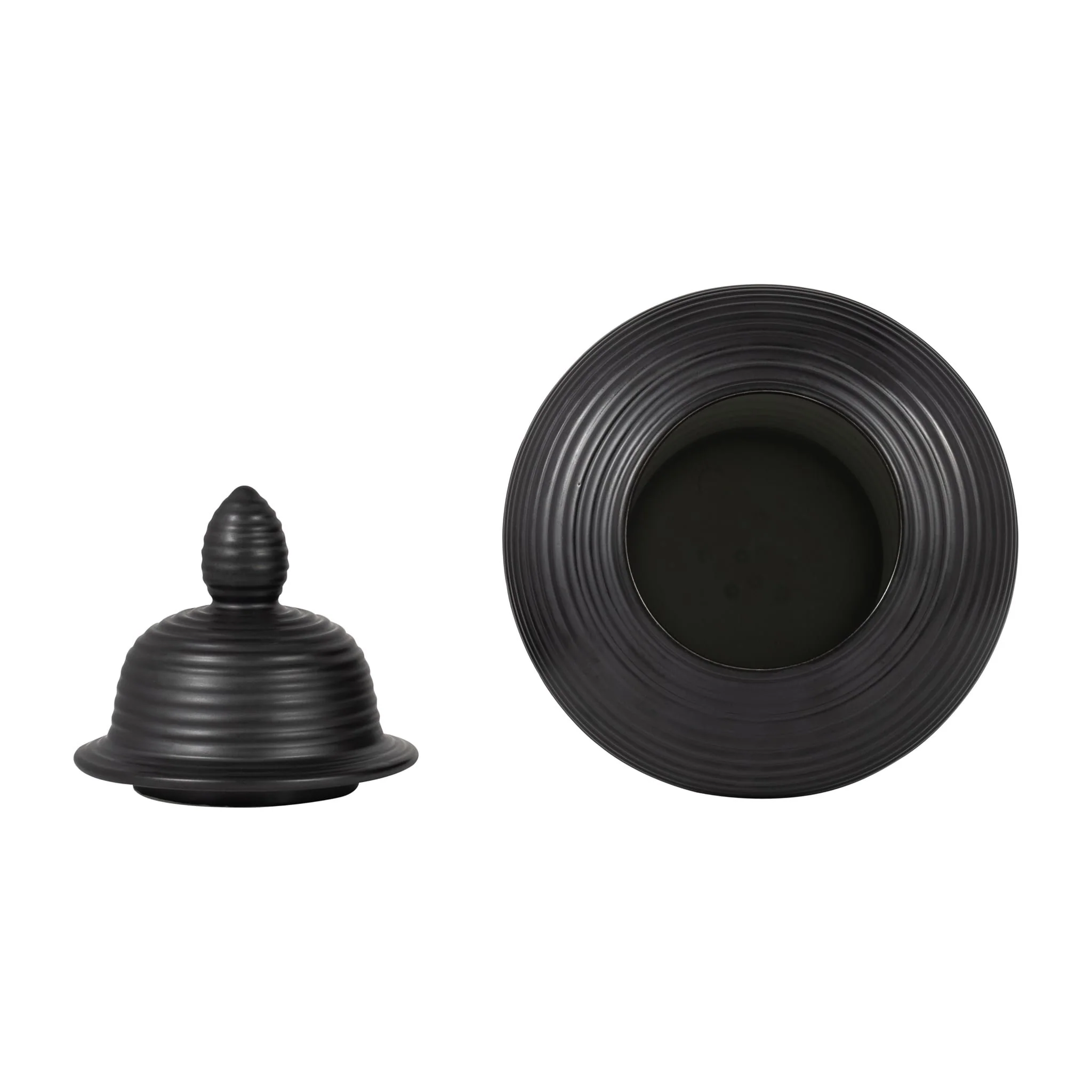 Cer, 18" Ribbed Temple Jar, Black - Image 5