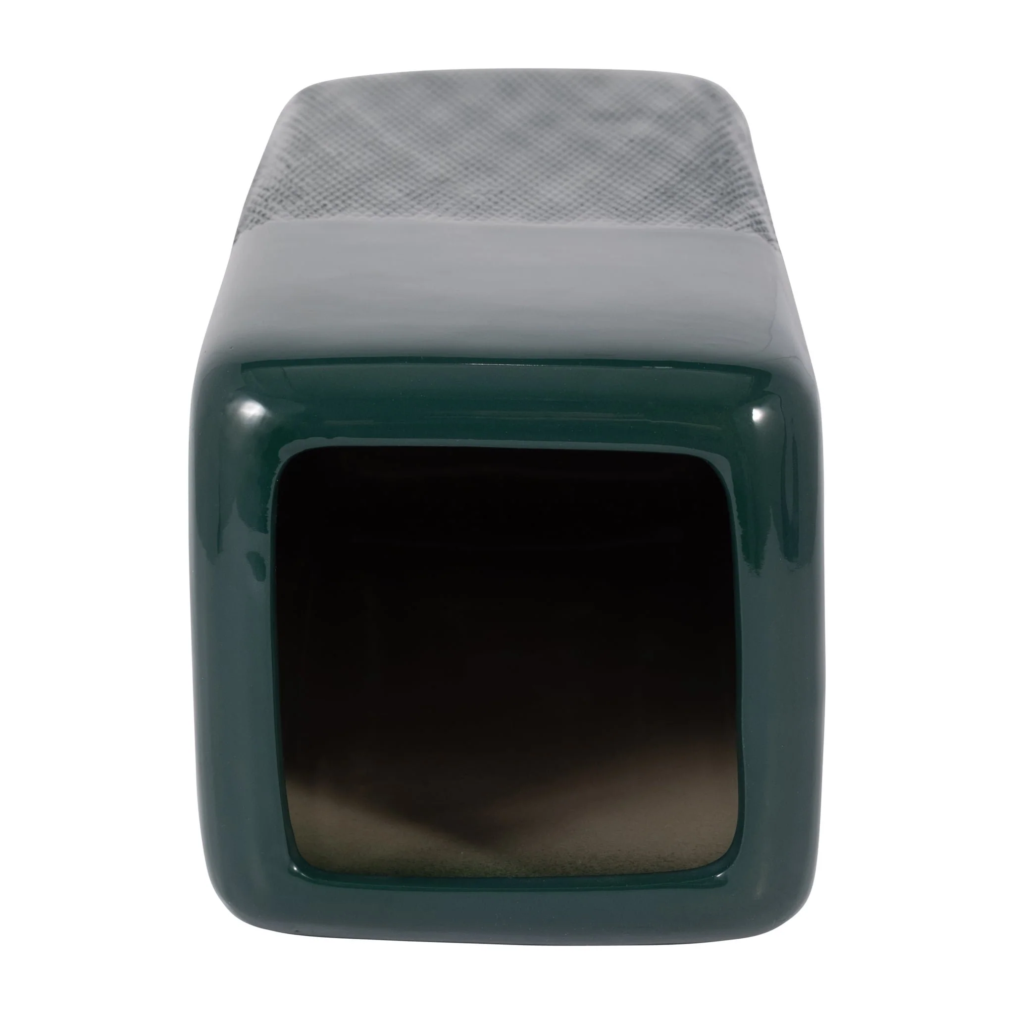 Cer, 18" Squared Grooved Vase, Forest Green - Image 5