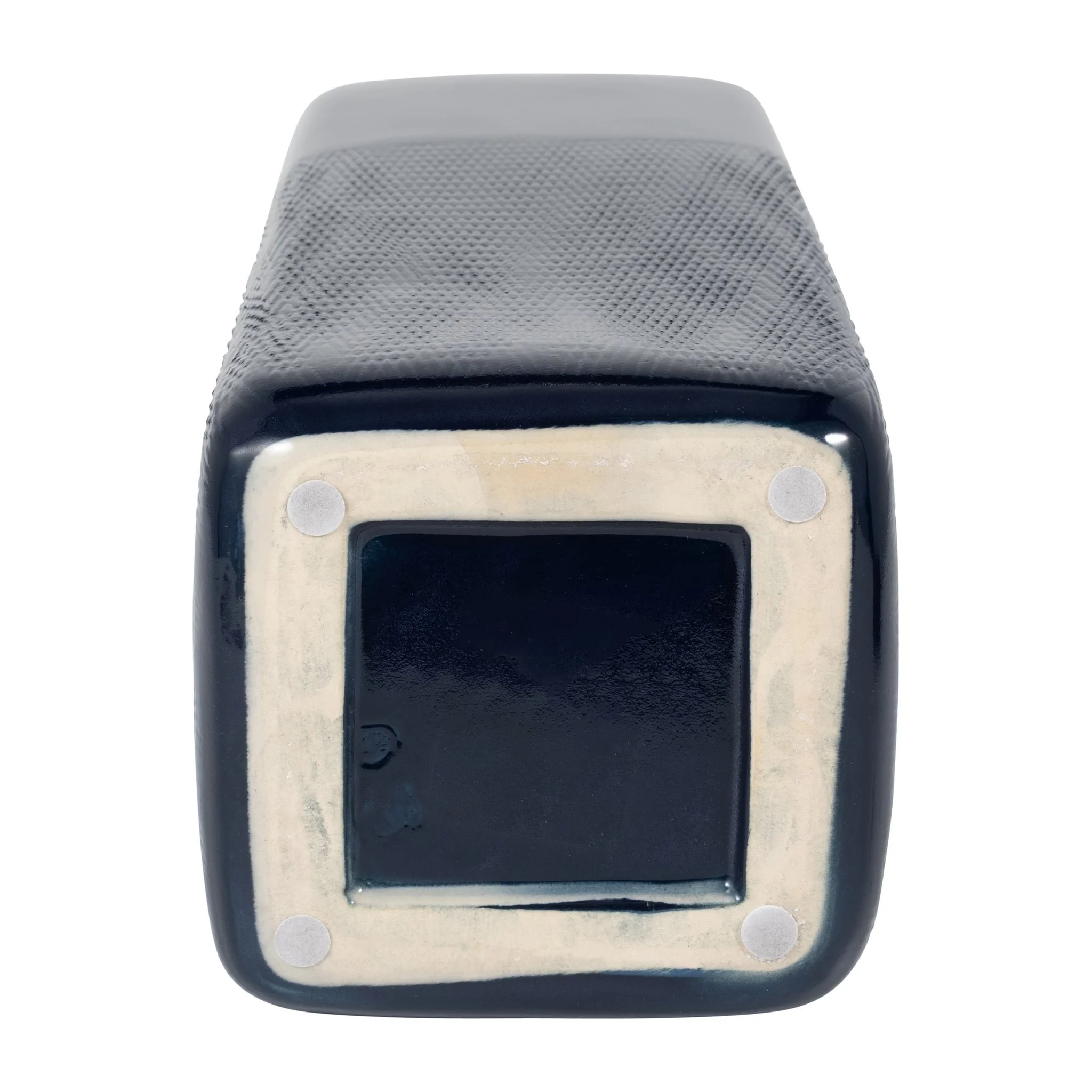 Cer, 18" Squared Grooved Vase, Navy Blue - Image 6