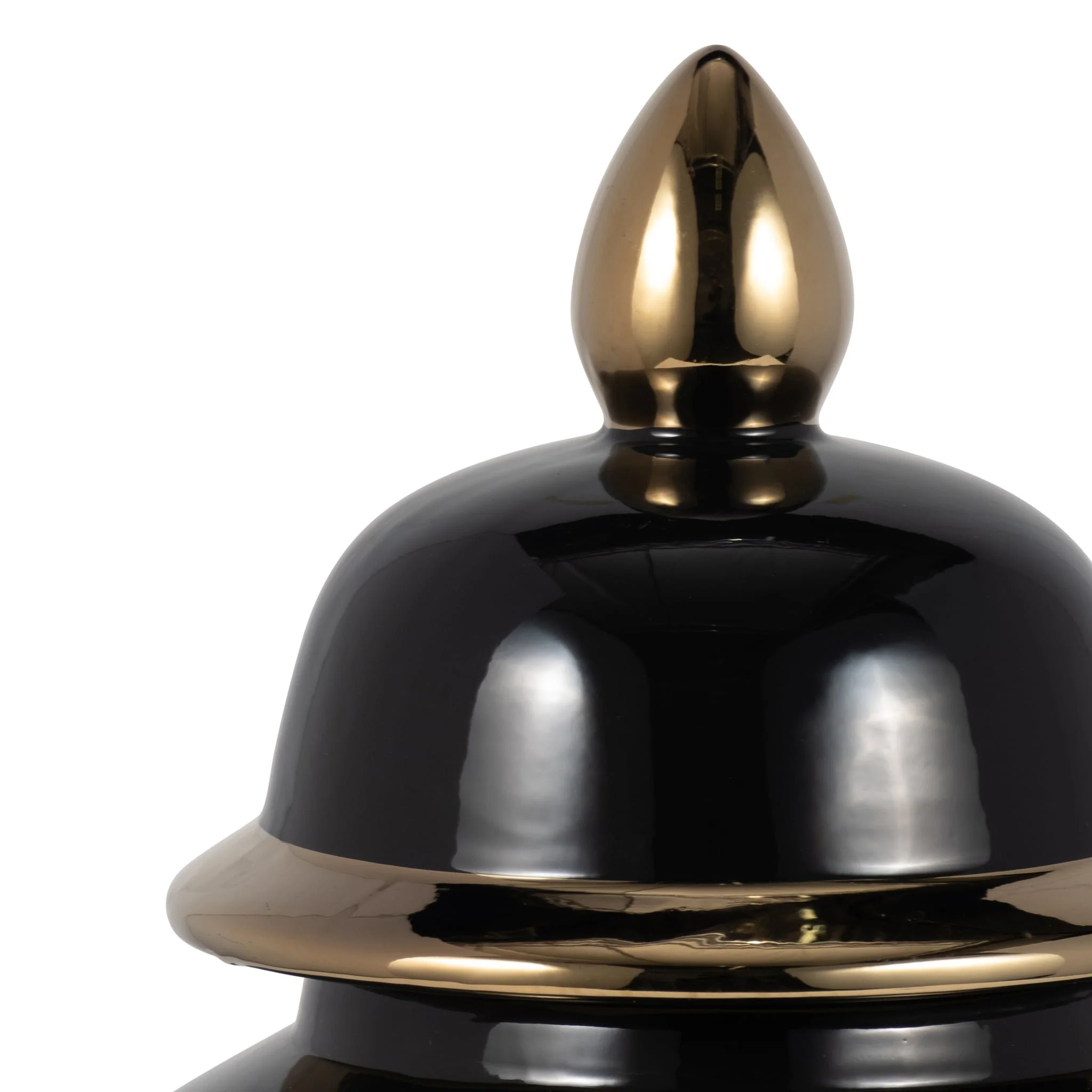 Cer, 18" Temple Jar, Black/gold - Image 3
