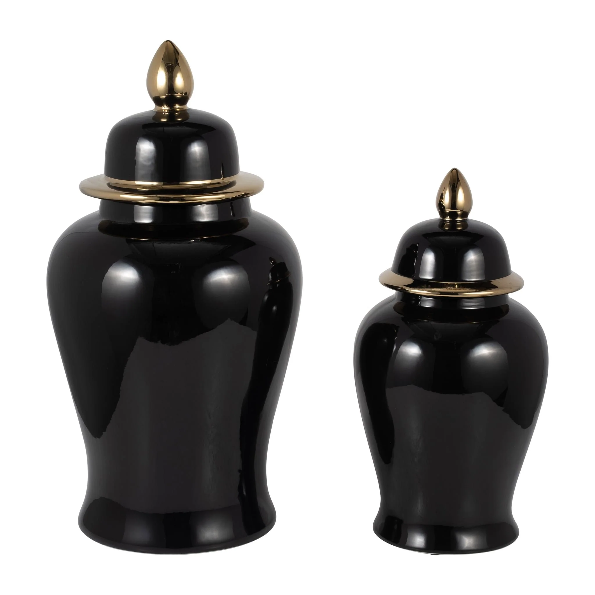 Cer, 18" Temple Jar, Black/gold - Image 7