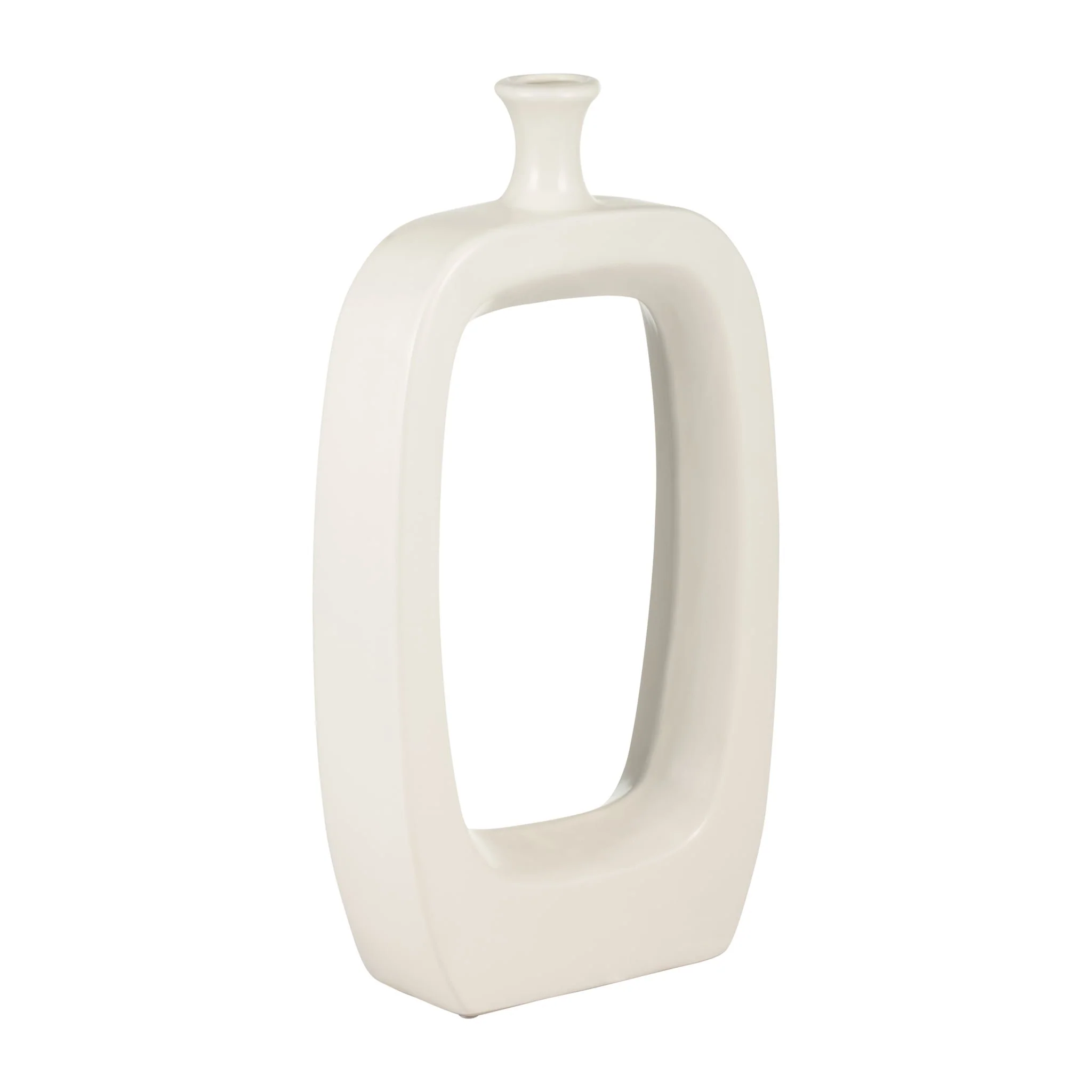 Cer, 18" Vase W/cut-out, Cream - Image 3