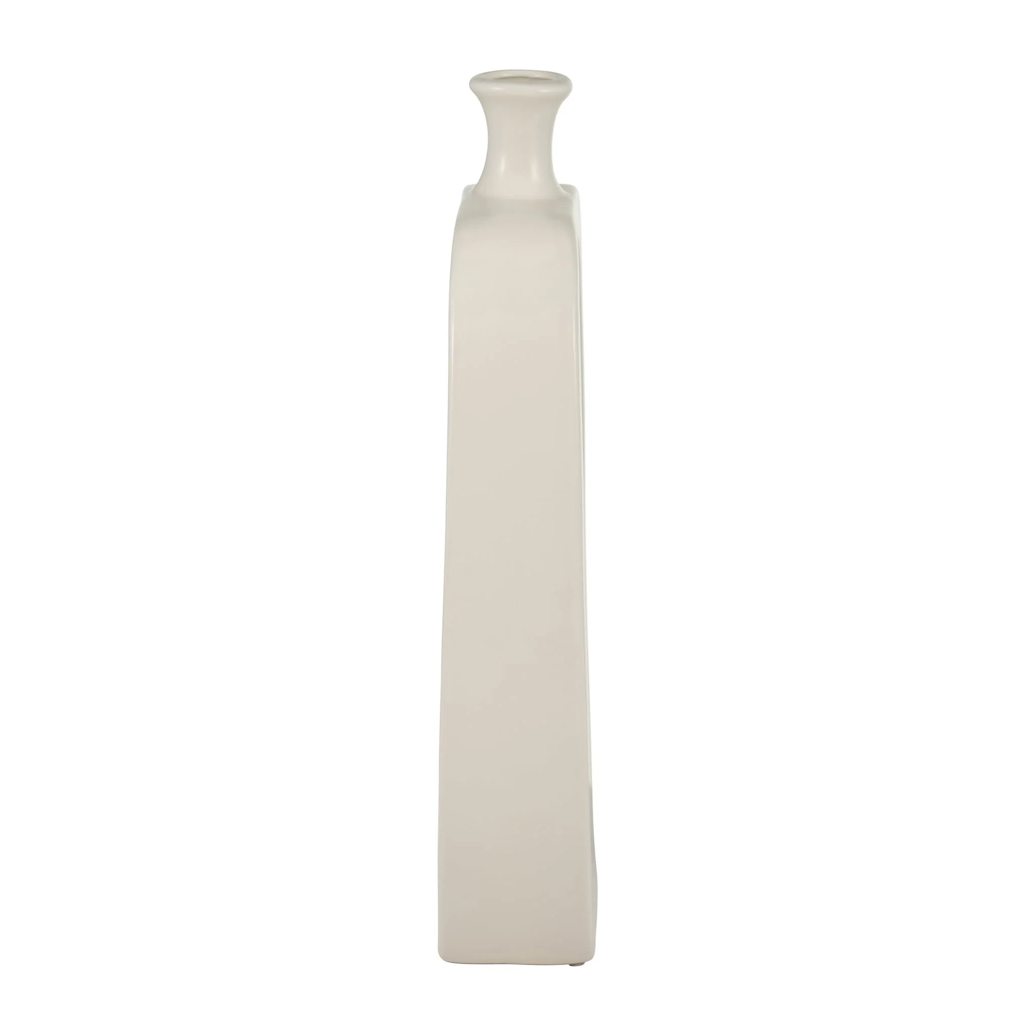 Cer, 18" Vase W/cut-out, Cream - Image 4