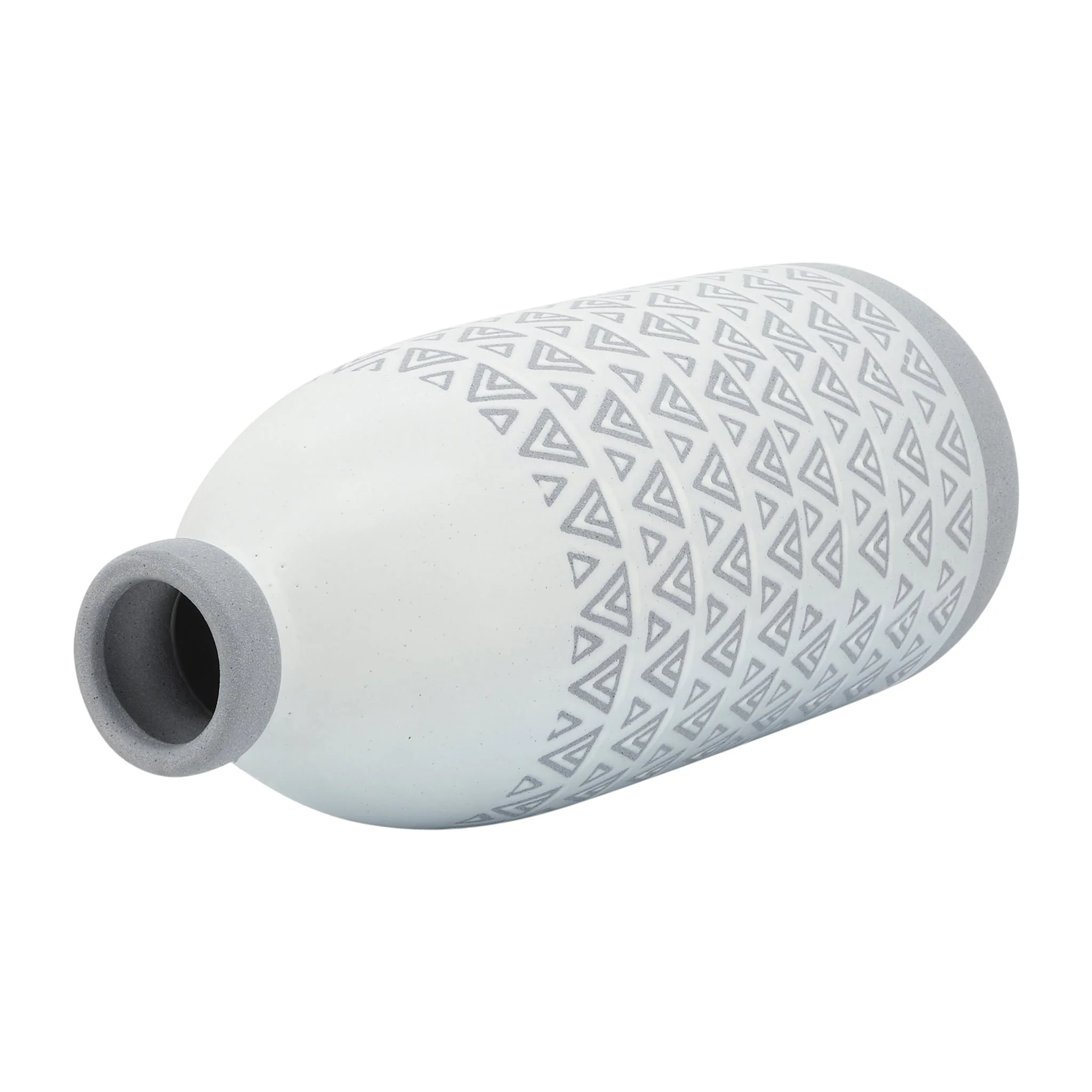 Cer, 18"h Aztec Vase, Gray - Image 3