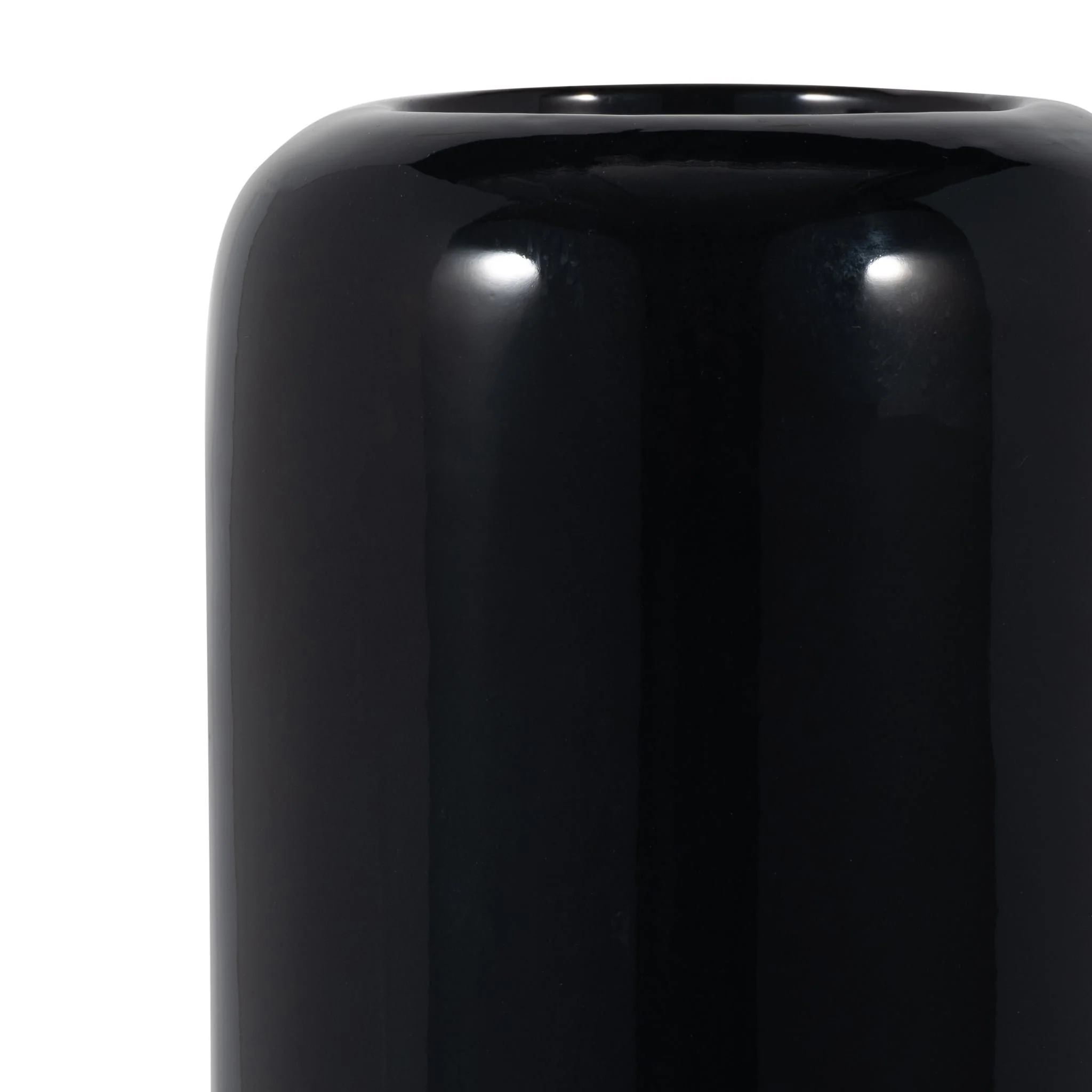 Cer, 18"h Grooved Vase, Black - Image 4