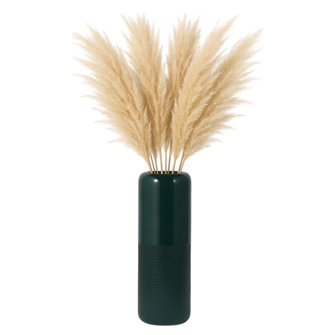 Cer, 18"h Grooved Vase, Forest Green - Image 2