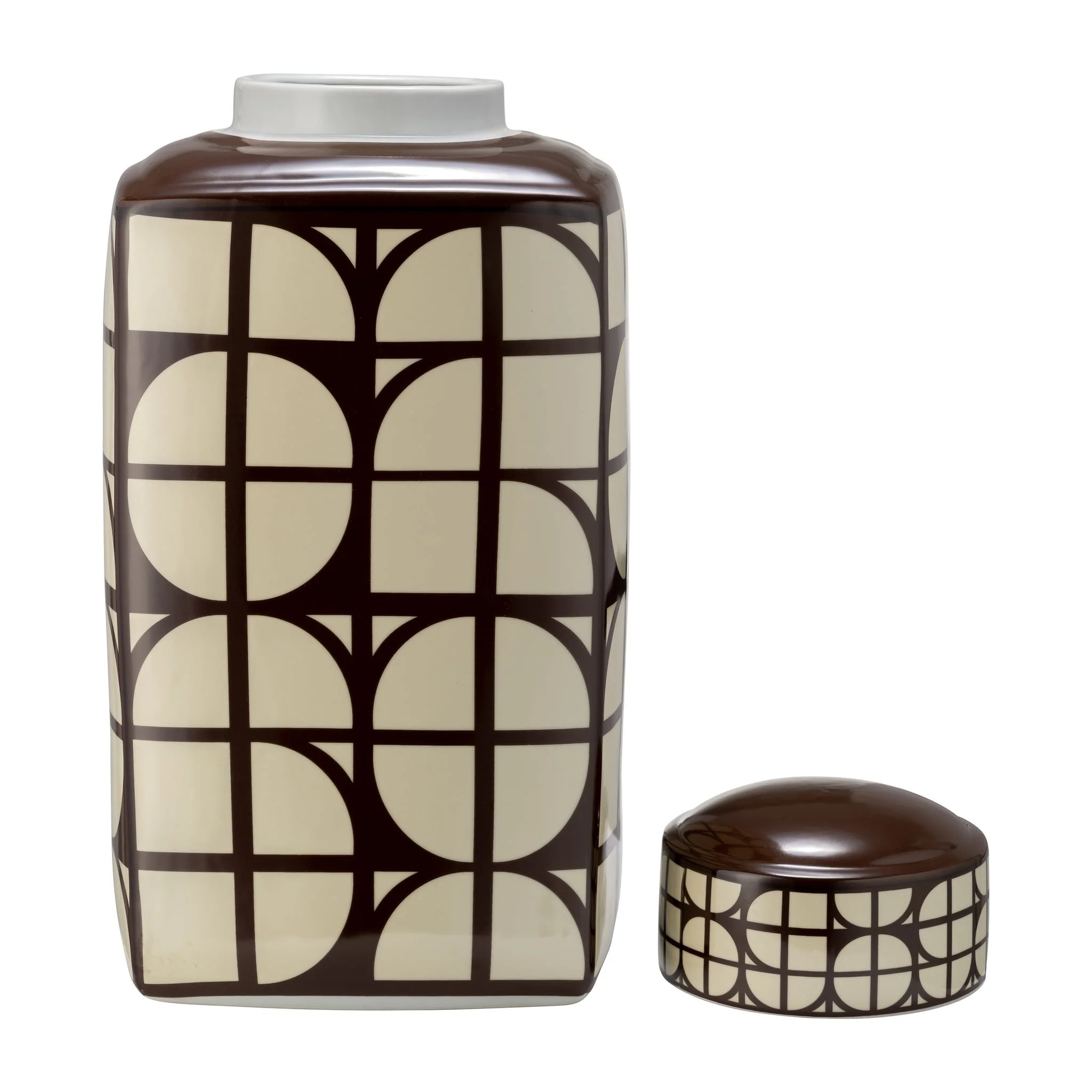 Cer, 18"h Square Jar W/ Lid, Java/cotton - Image 2