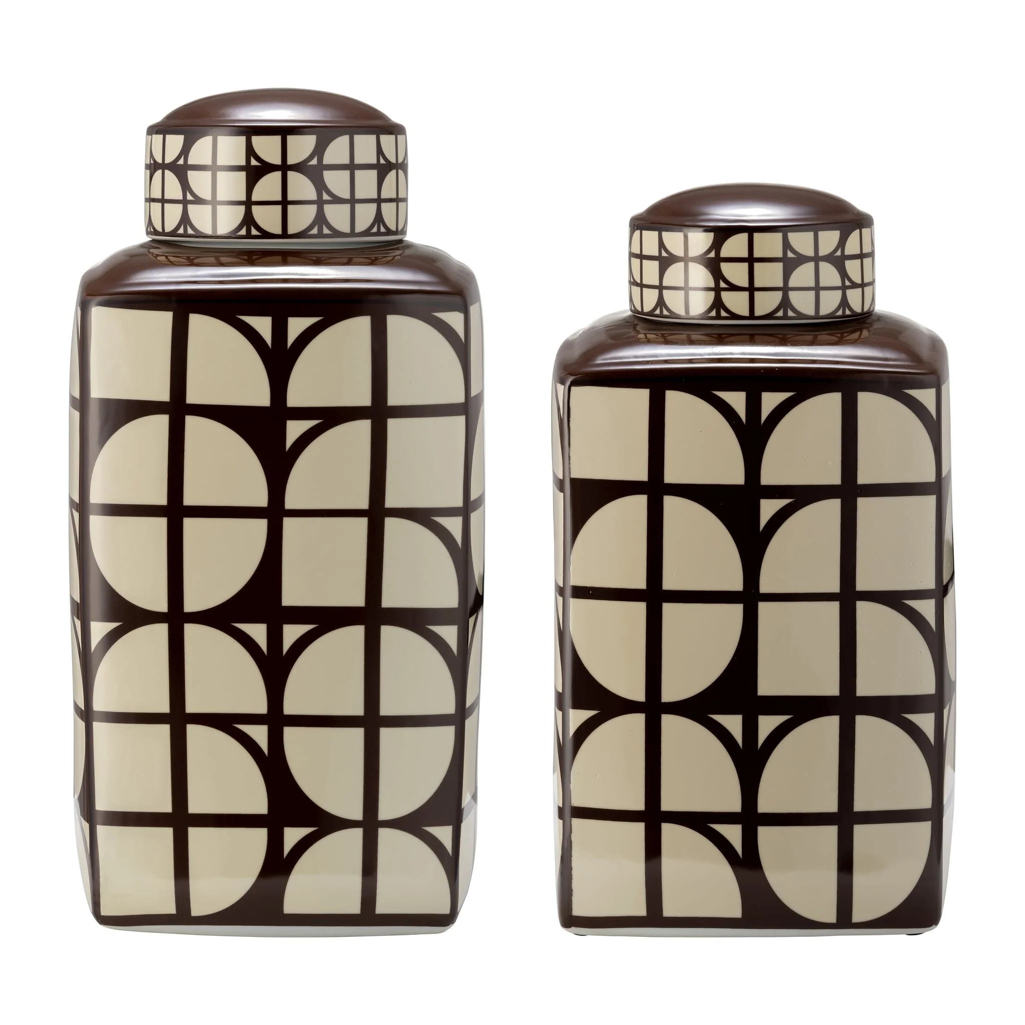 Cer, 18"h Square Jar W/ Lid, Java/cotton - Image 5
