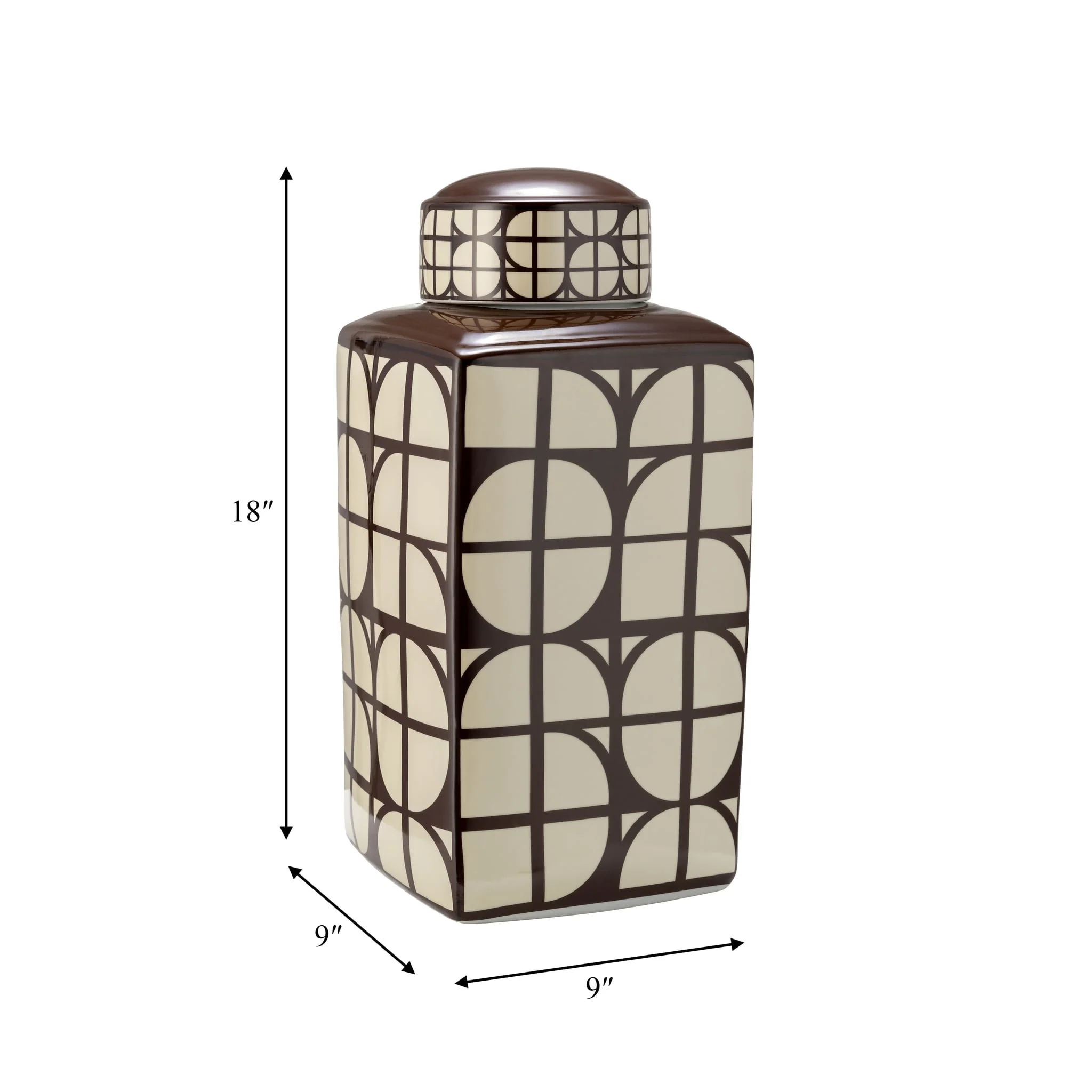 Cer, 18"h Square Jar W/ Lid, Java/cotton - Image 6