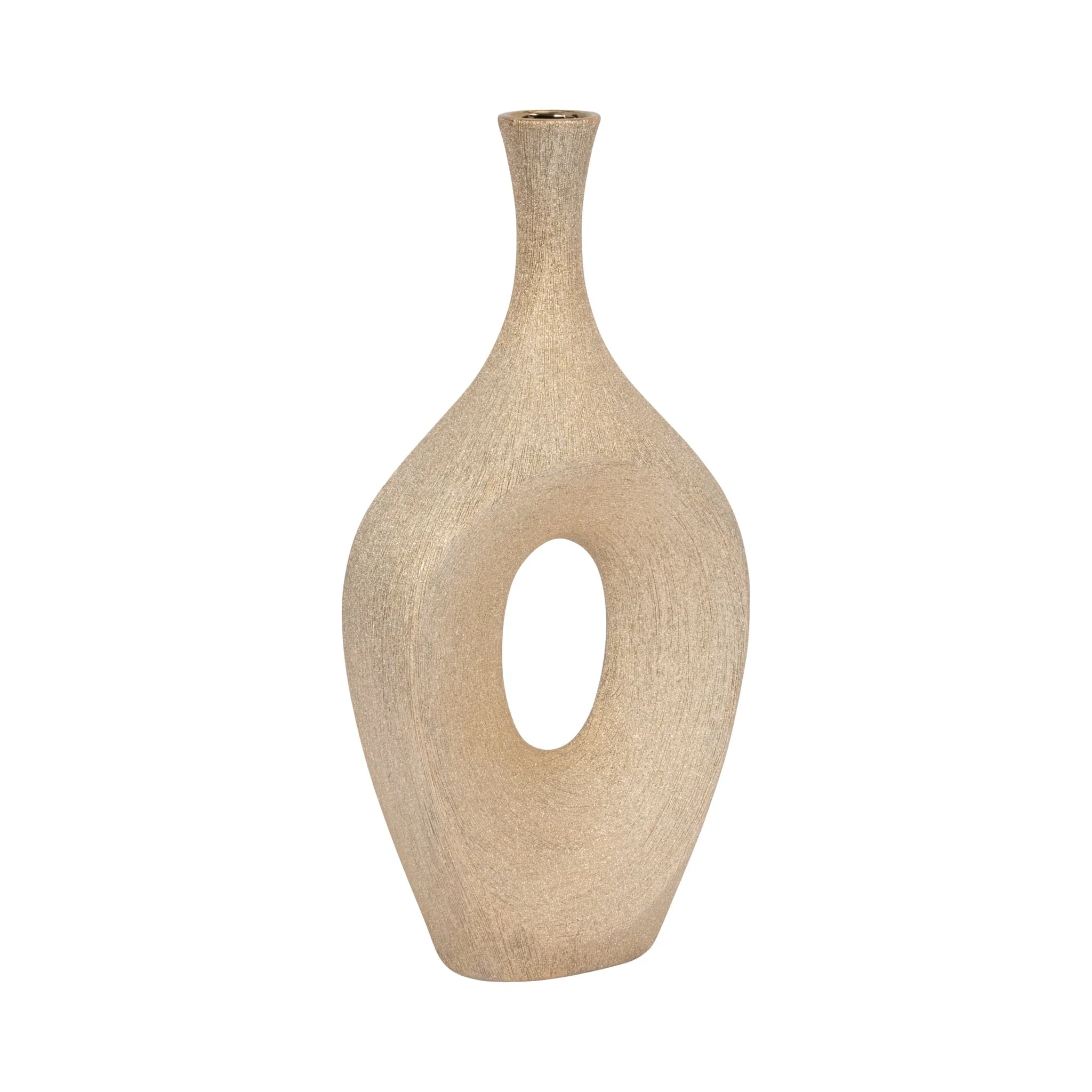 Cer, 19" Beaded Open Cut Vase, Champ - Image 3