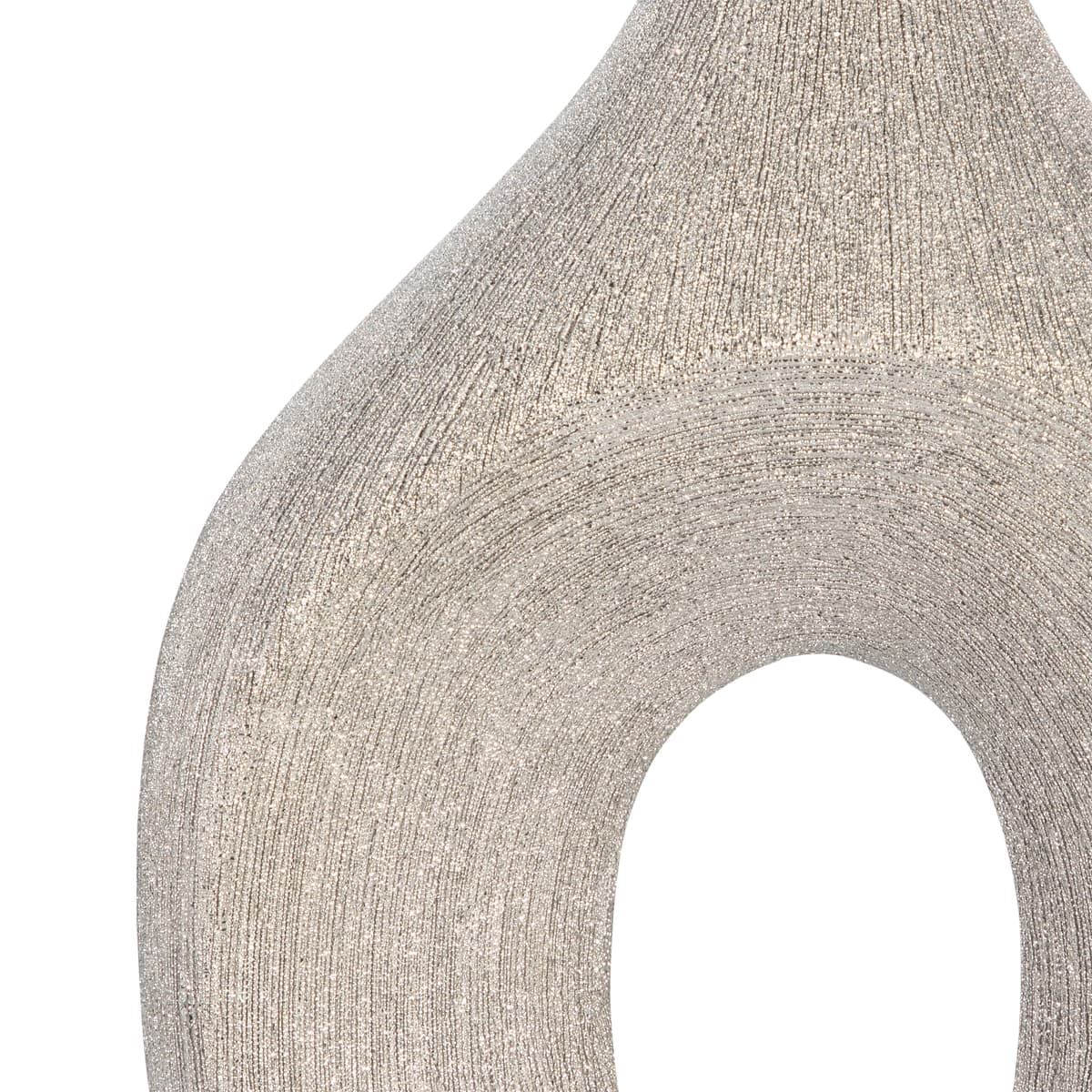 Cer, 19" Beaded Open Cut Vase, Silver - Image 5