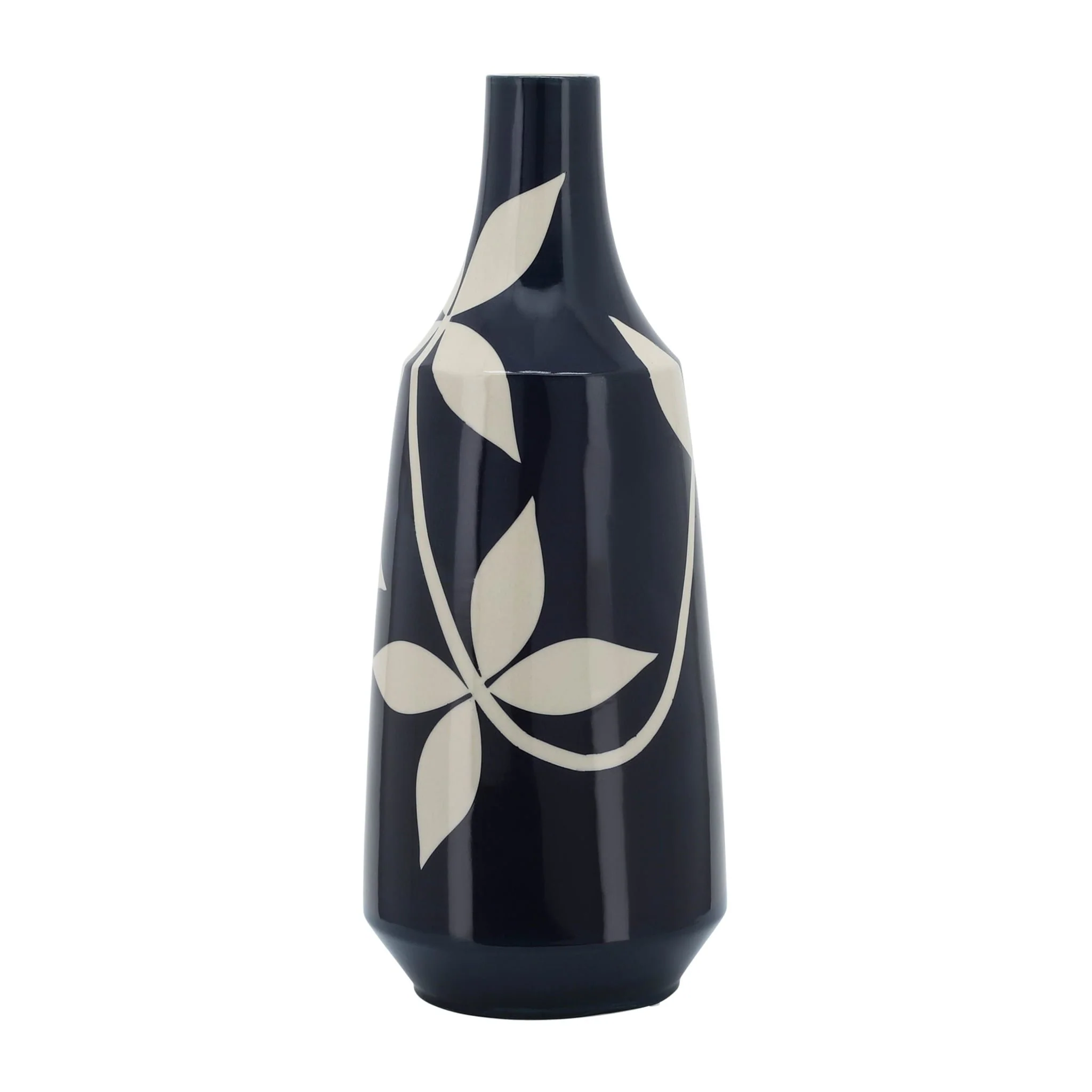 Cer,  19" Leaf Vase, Blue - Image 3