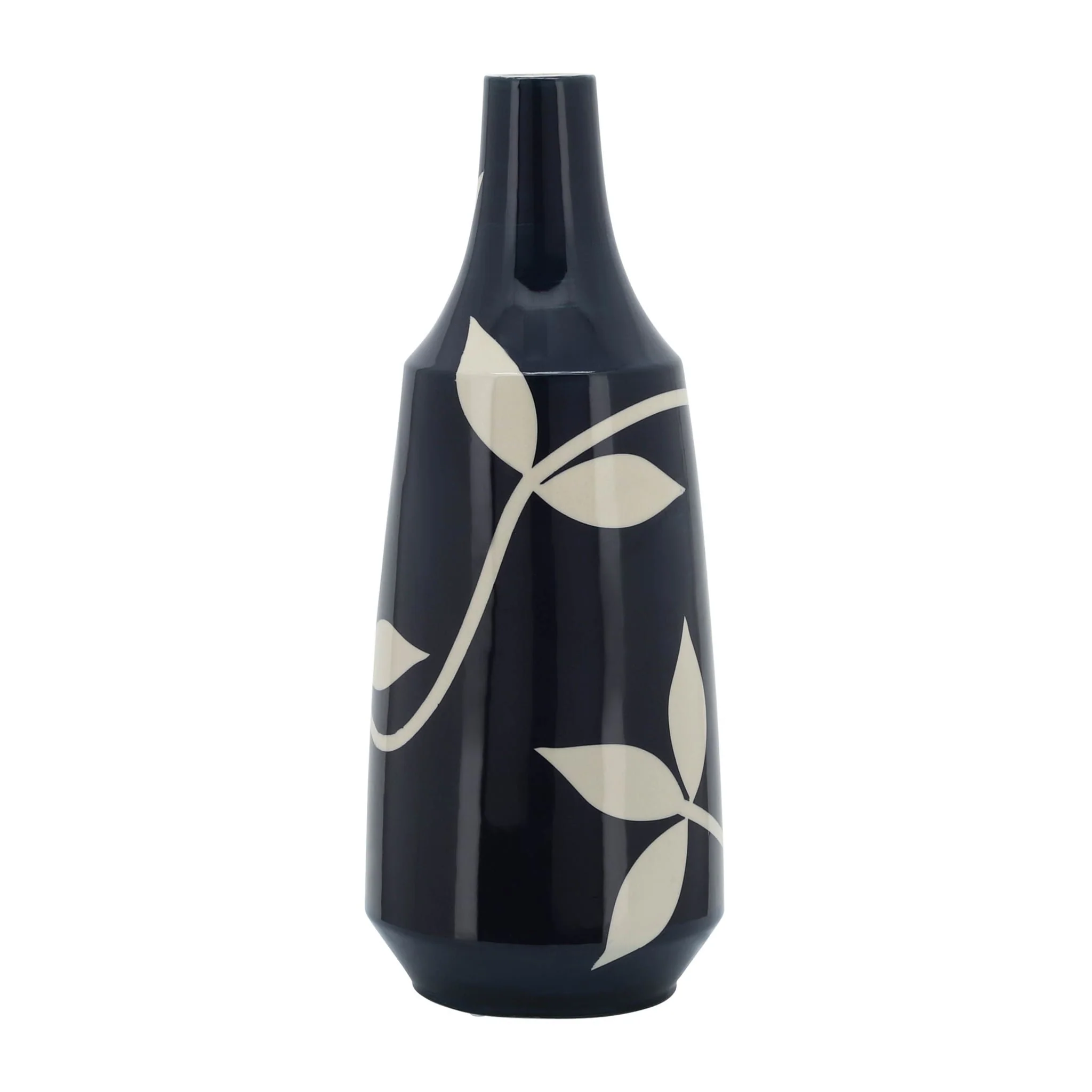 Cer,  19" Leaf Vase, Blue - Image 4