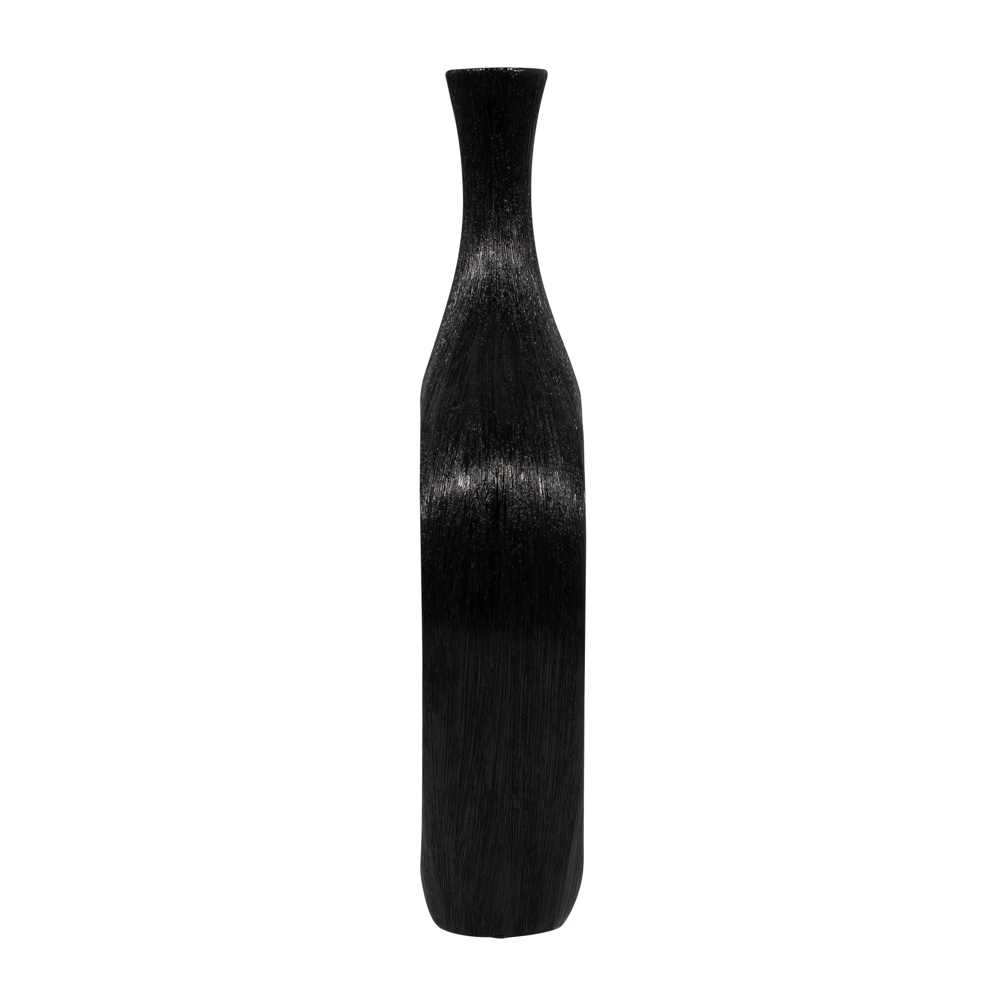 Cer, 19" Scratched Open Cut Vase, Black - Image 3