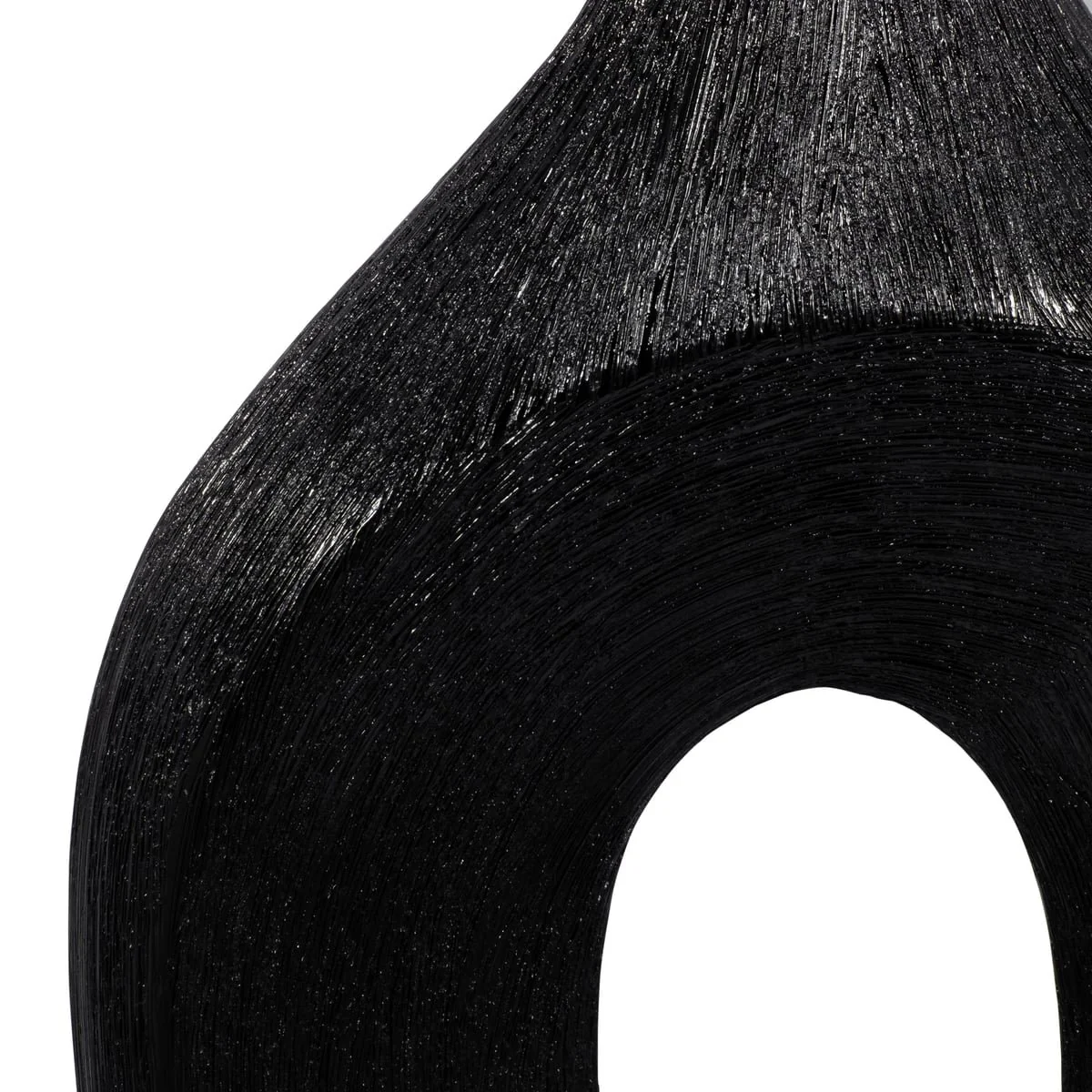 Cer, 19" Scratched Open Cut Vase, Black - Image 5